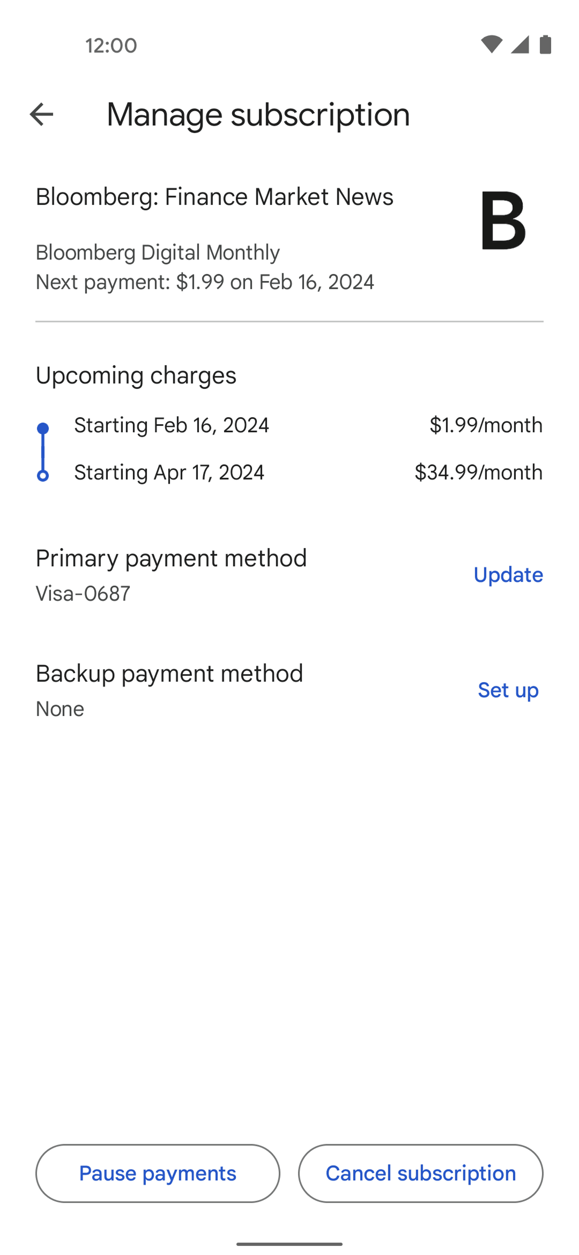 Bloomberg Android News interface screenshot 12