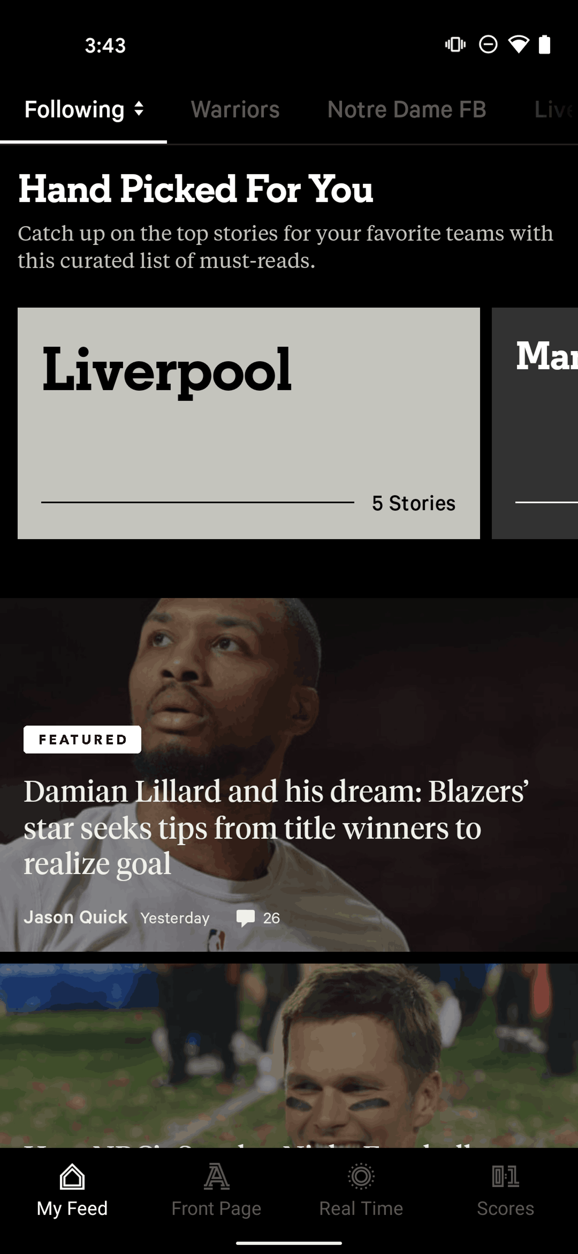 The Athletic Android Sports interface screenshot 23