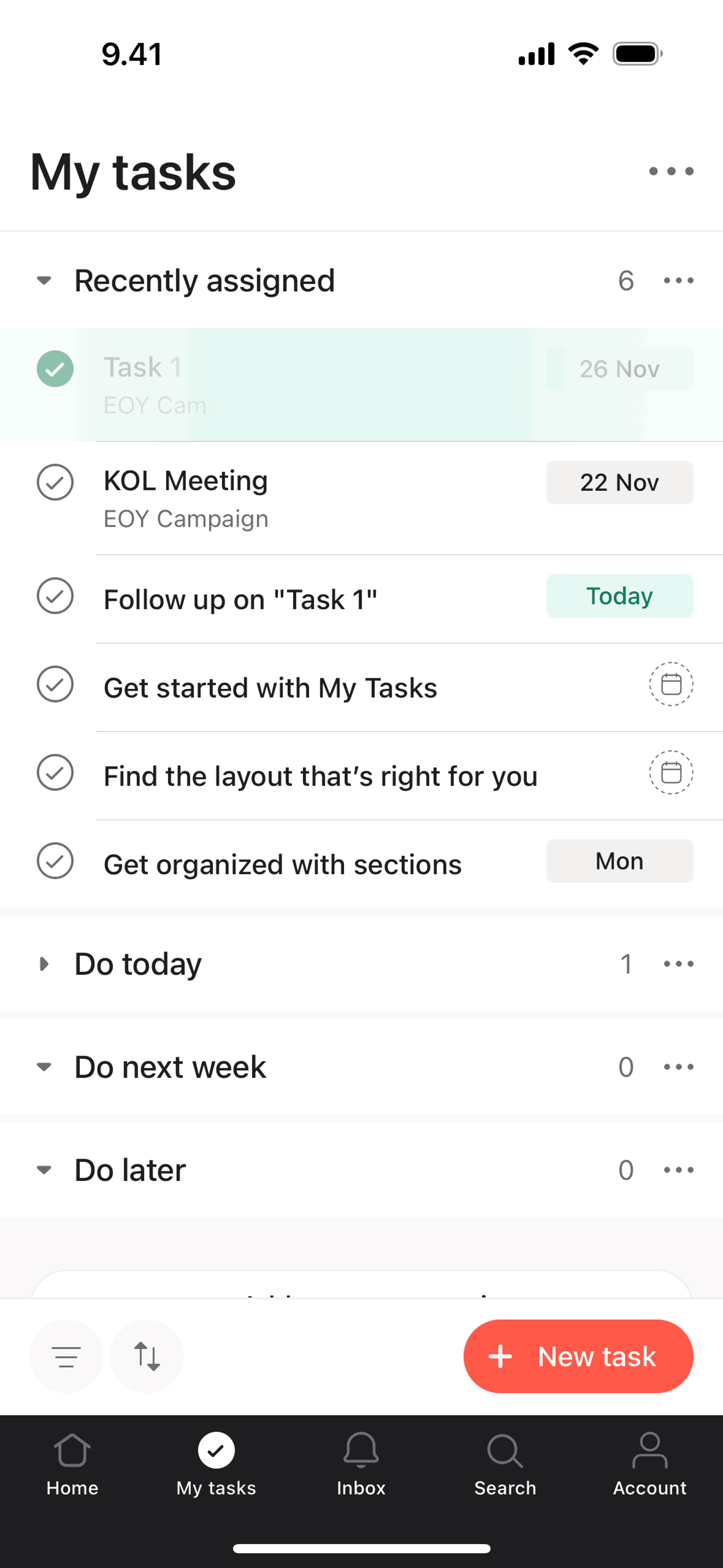 Asana iOS Business interface screenshot 11
