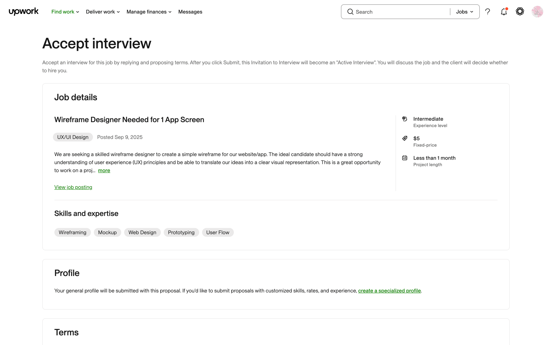 Upwork Web Business interface screenshot 19
