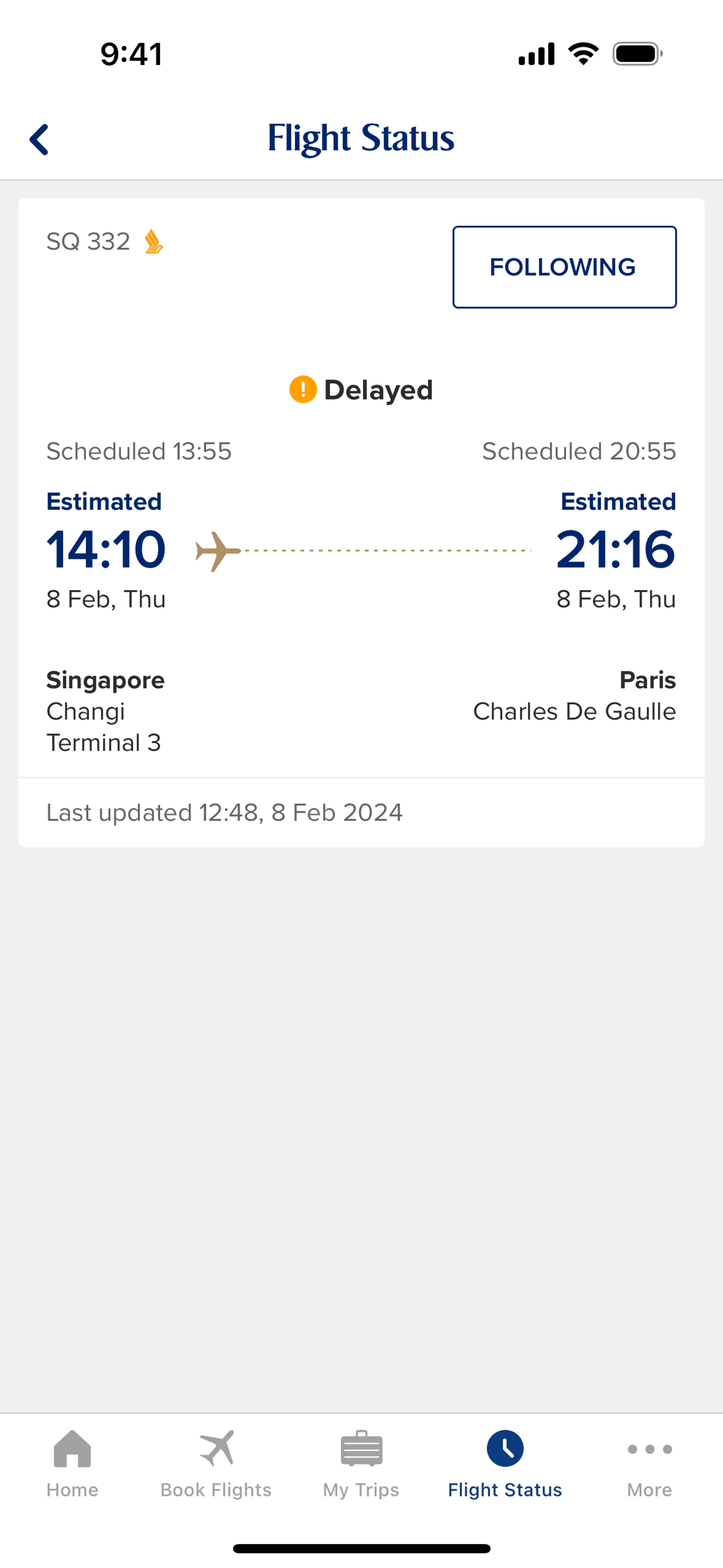 Singapore Airlines iOS Travel & Transportation interface screenshot 11