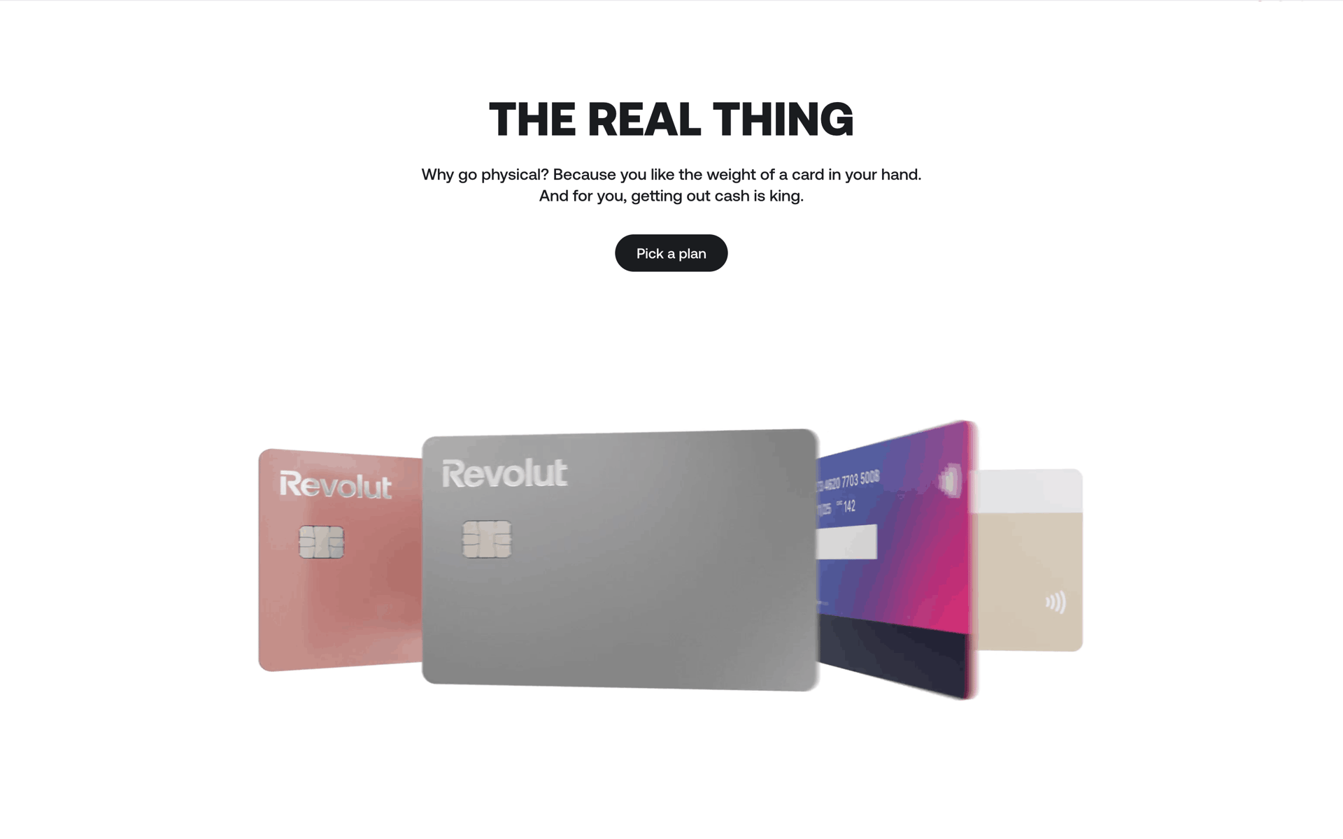 Revolut Web UI design screenshot
