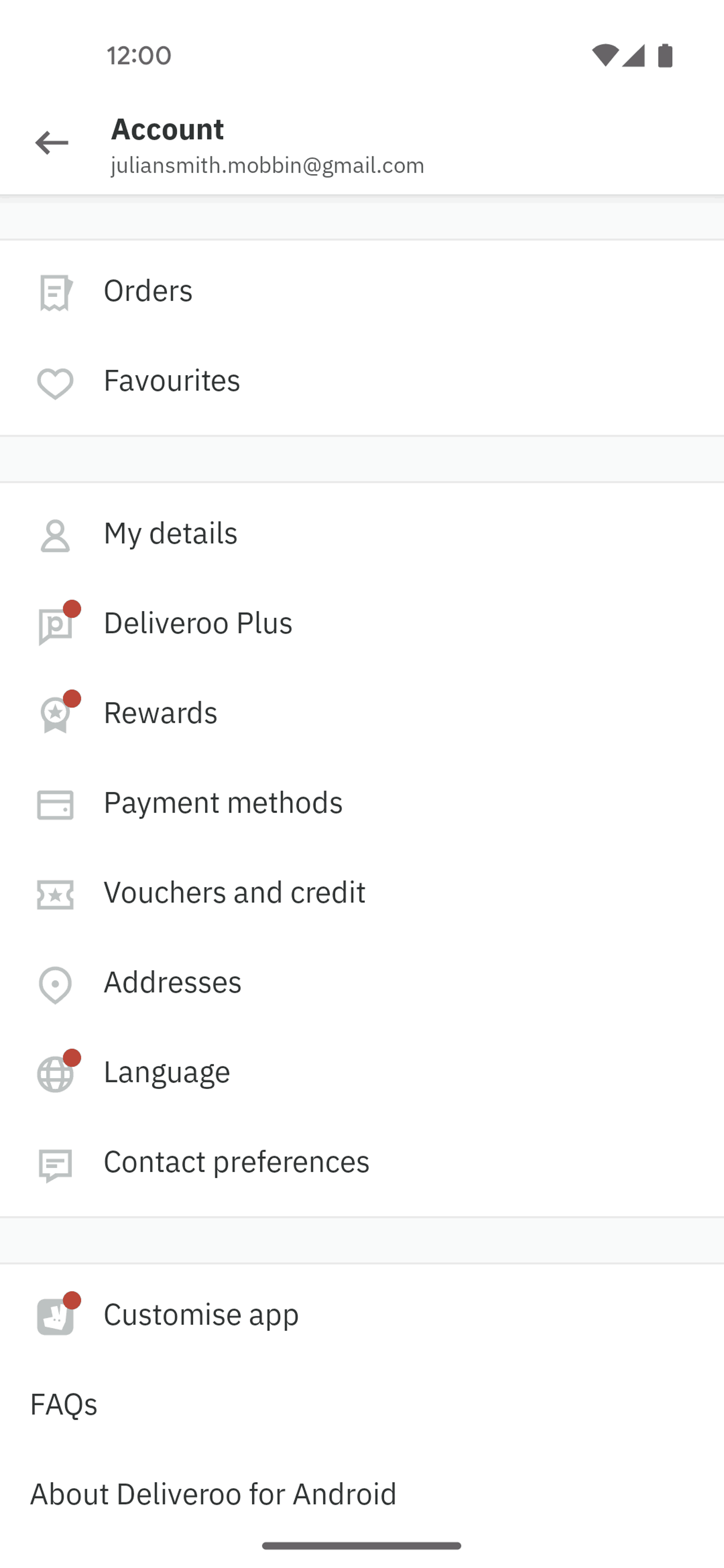 Deliveroo Android Food & Drink interface screenshot 20