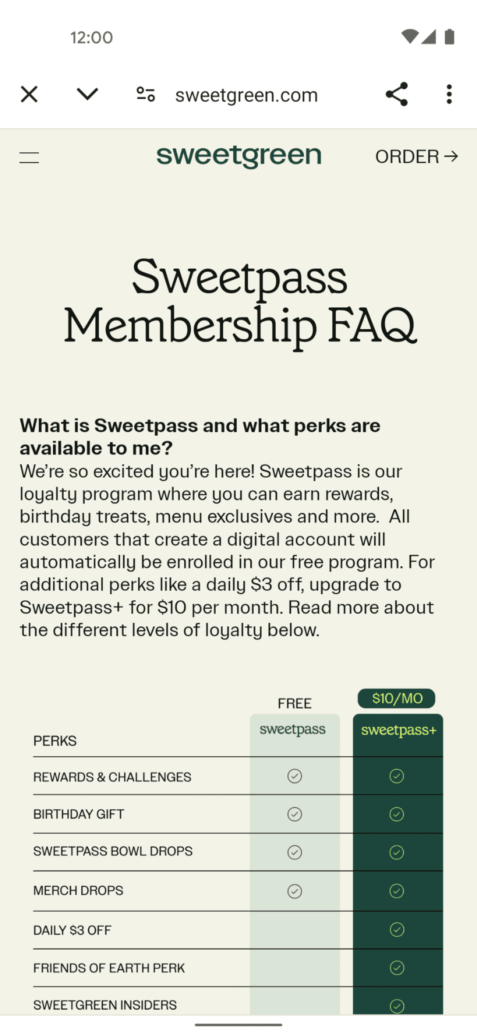 sweetgreen Android Food & Drink interface screenshot 9