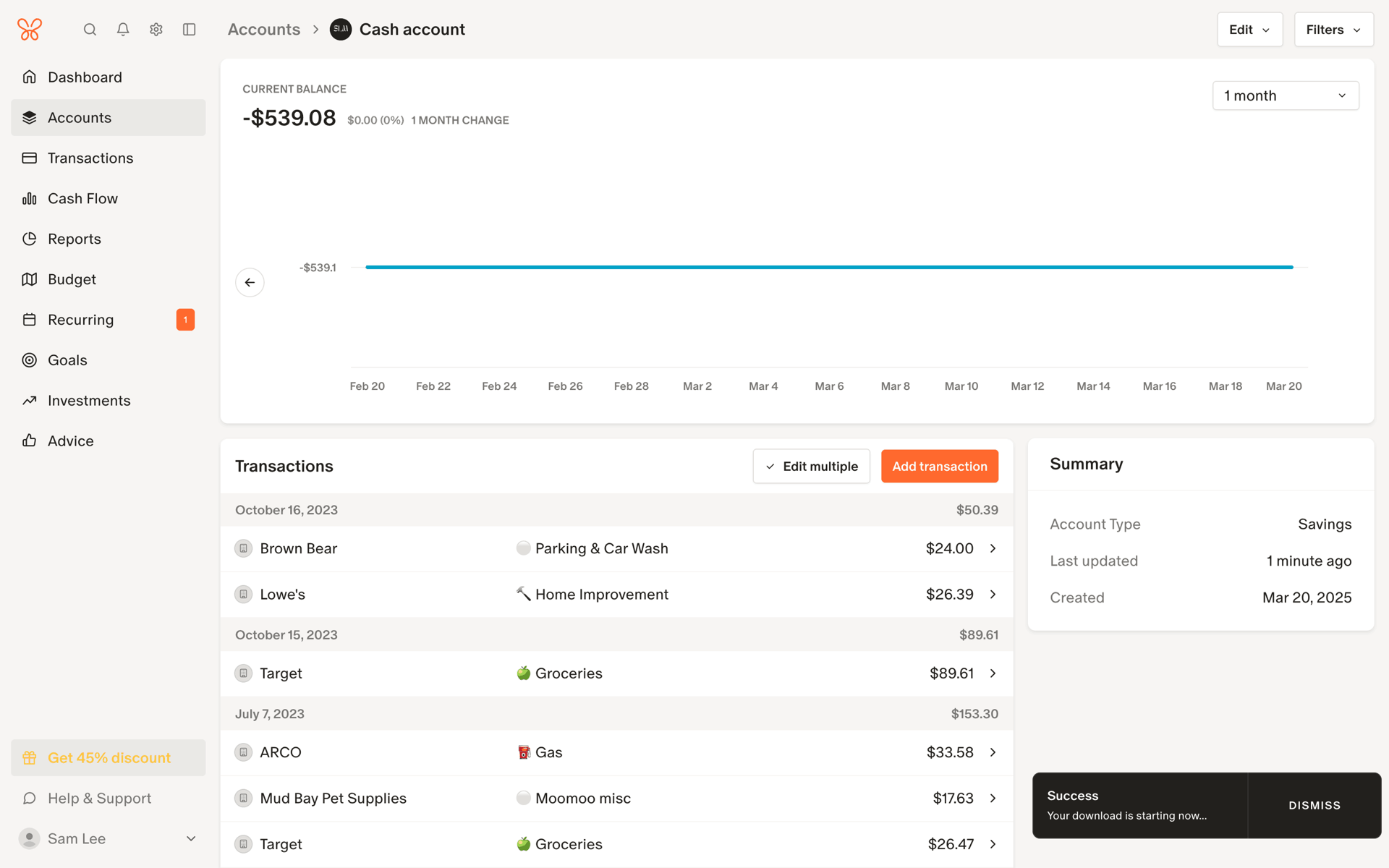 Monarch Web Finance interface screenshot 7