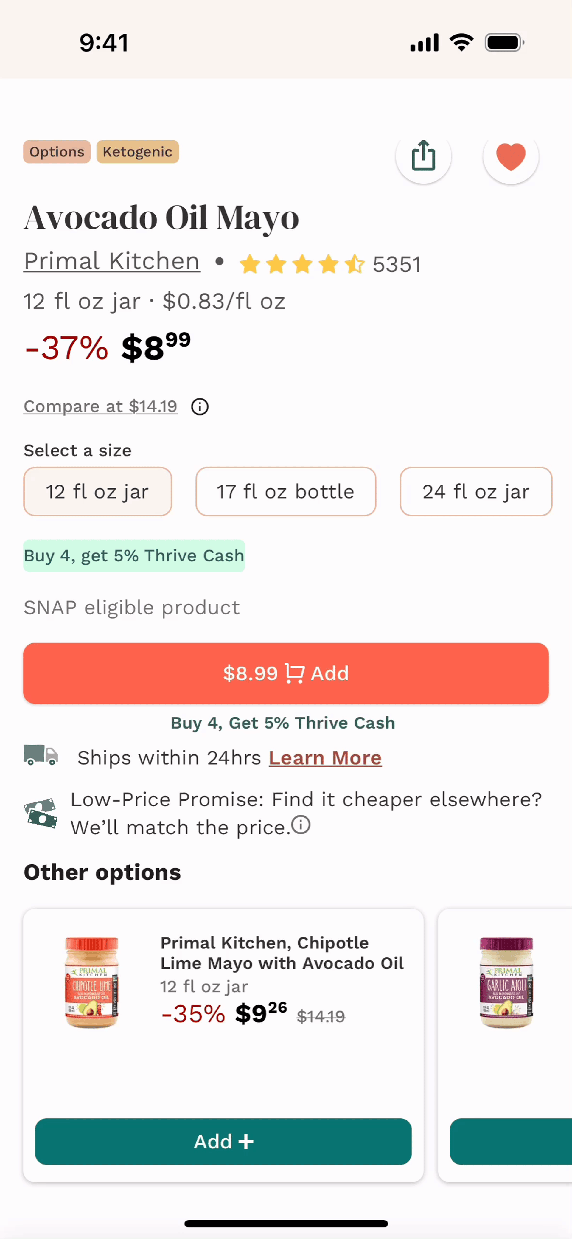 Thrive Market iOS Shopping interface screenshot 2