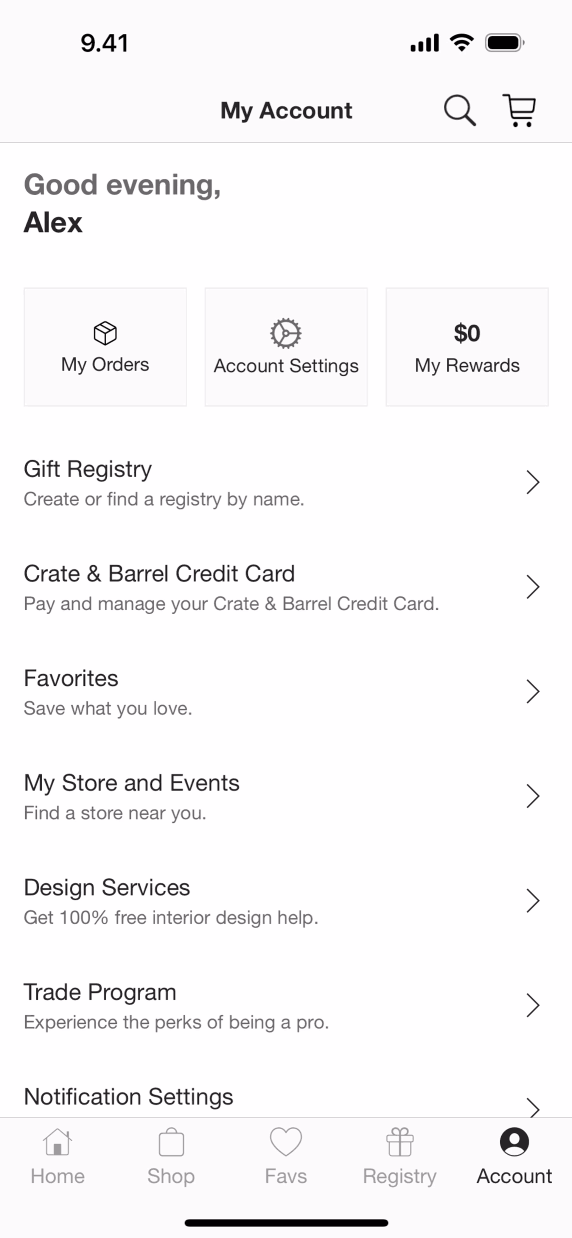 Crate & Barrel iOS Shopping interface screenshot 10