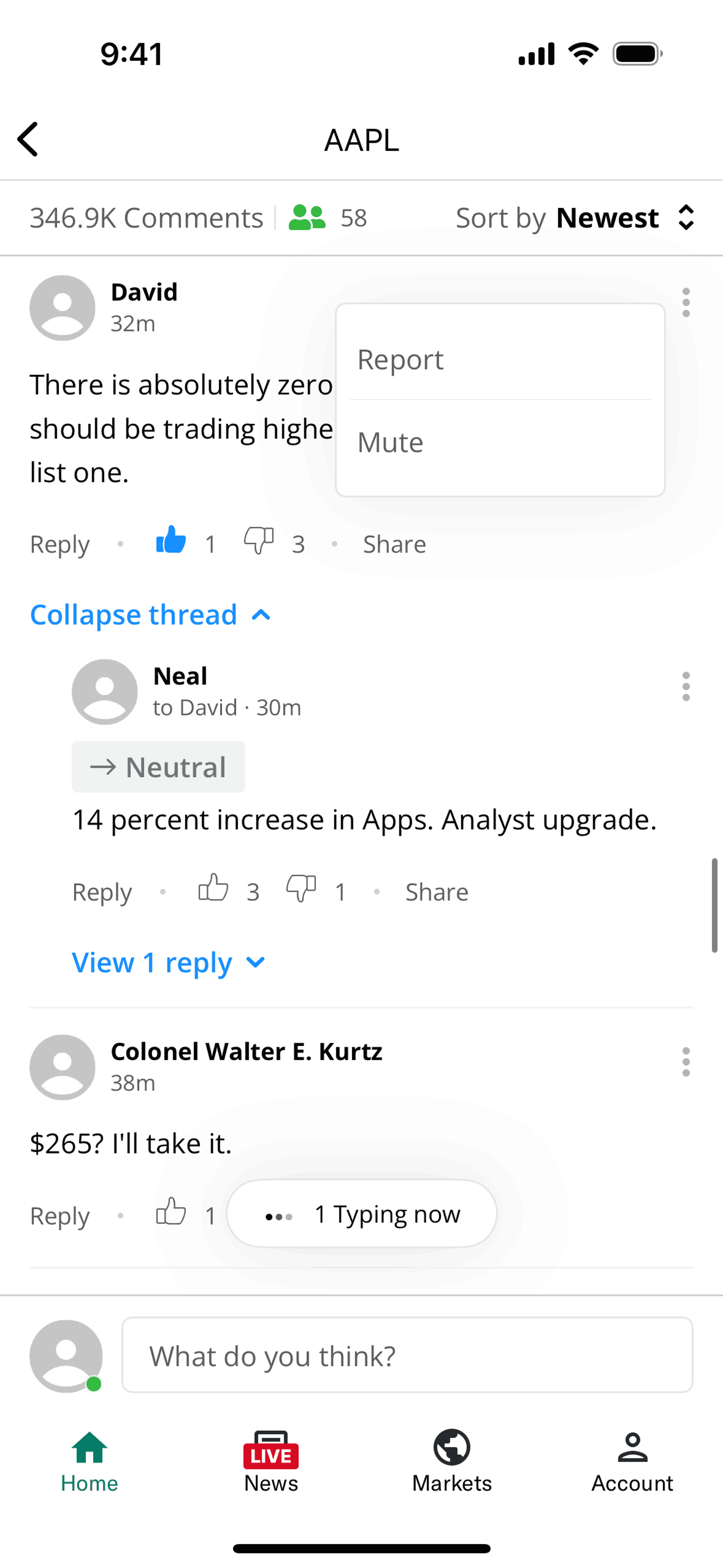 Yahoo Finance iOS Finance interface screenshot 14