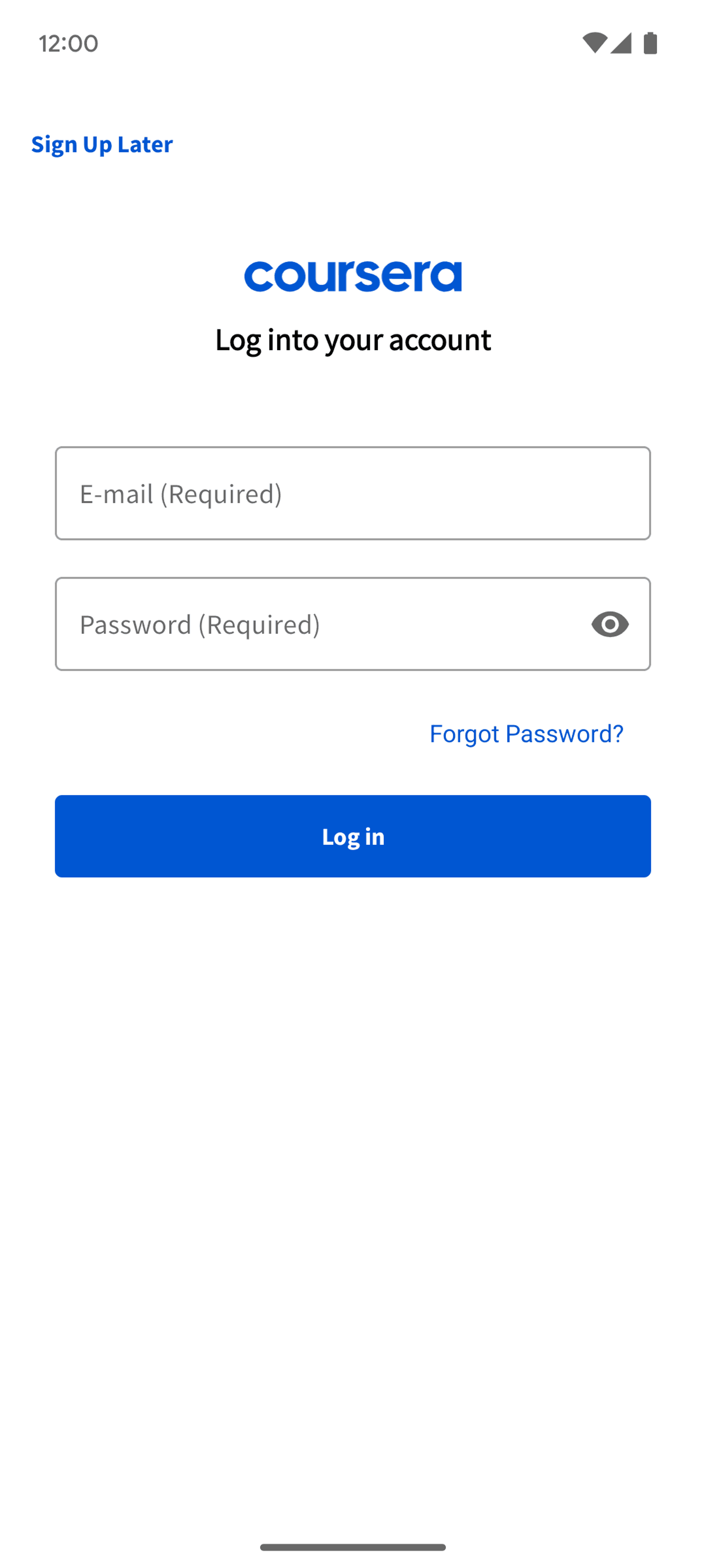 Coursera Android Education interface screenshot 11