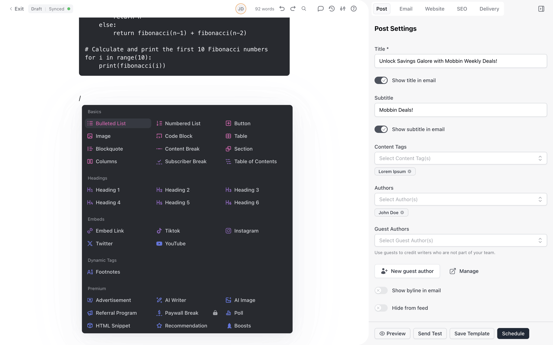 beehiiv Web Business interface screenshot 11