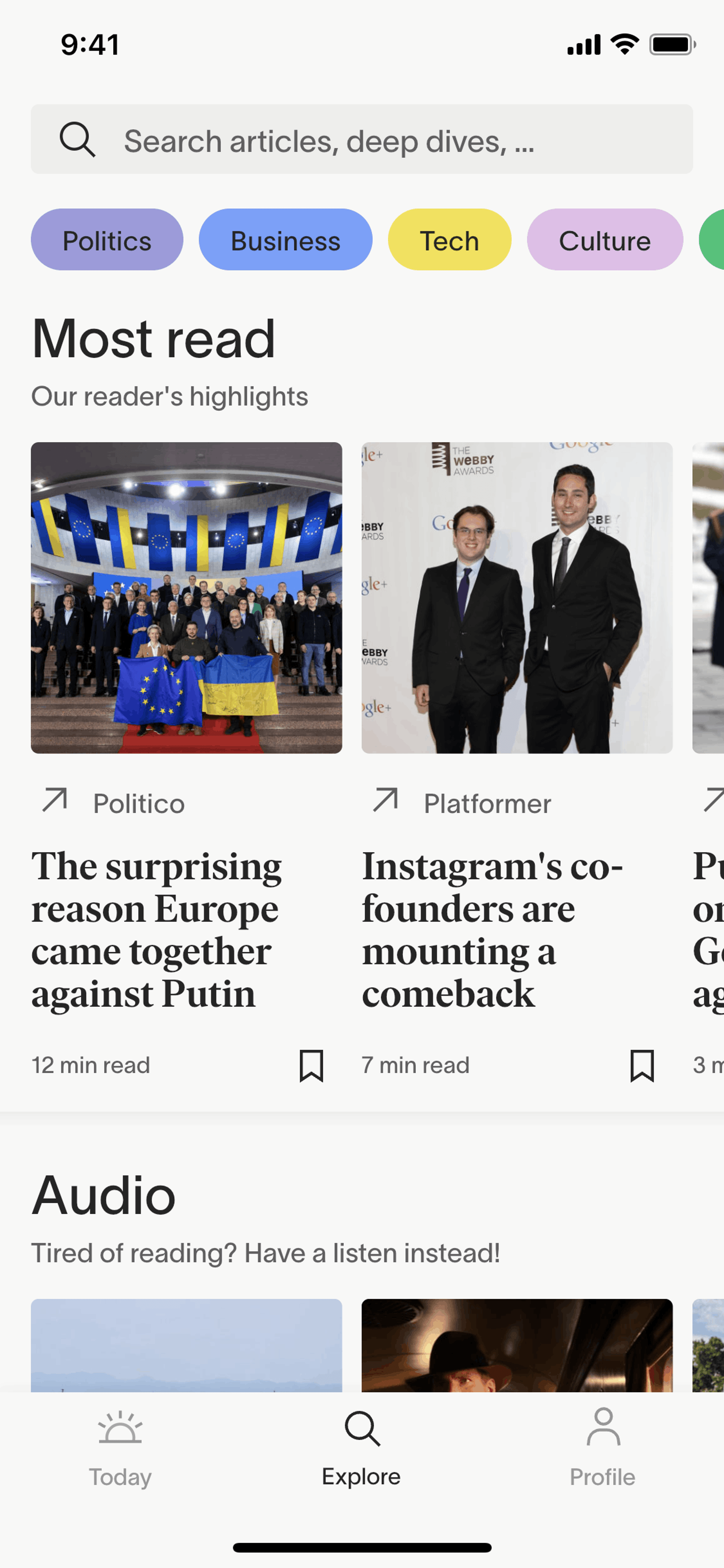informed News iOS News interface screenshot 20