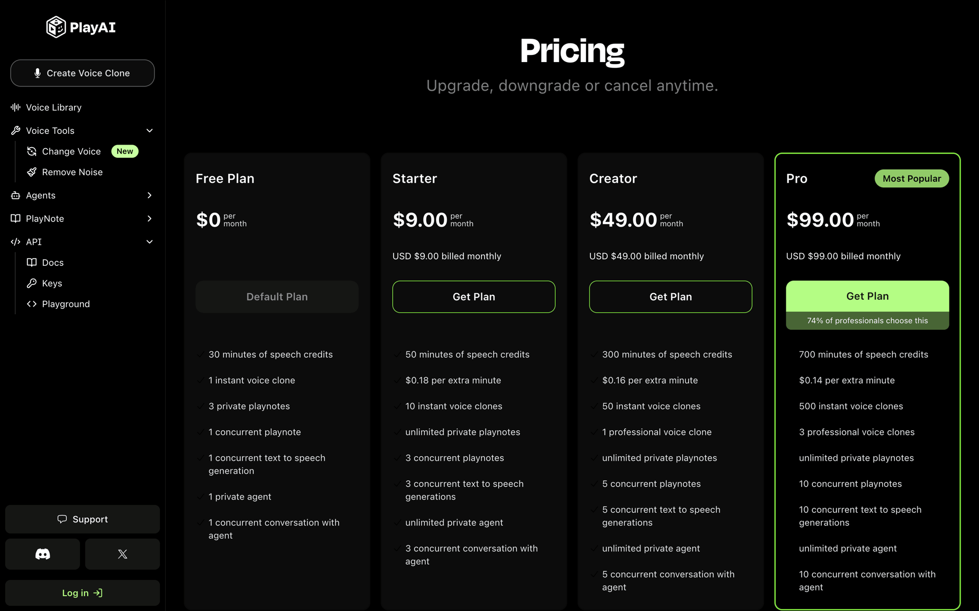 PlayAI Web AI interface screenshot 17