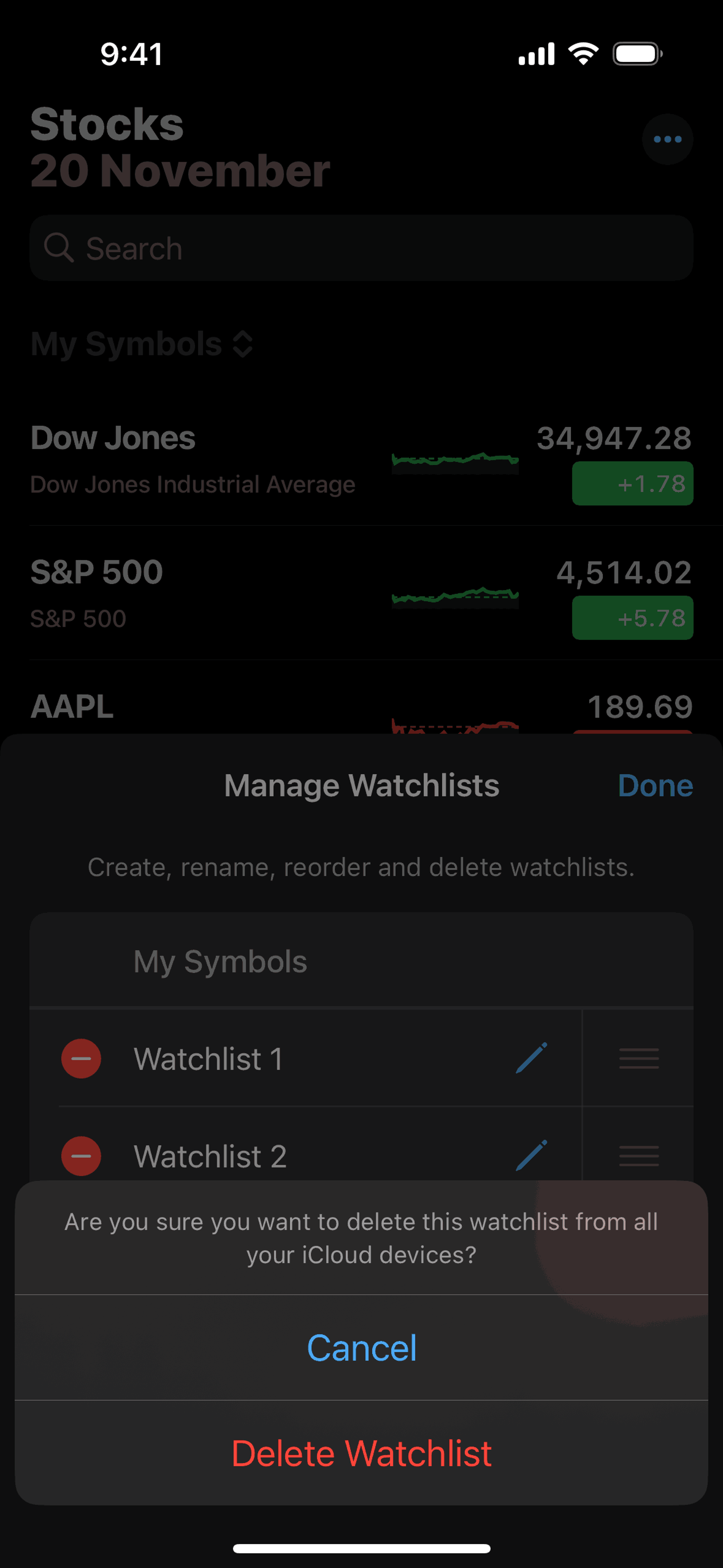 Stocks iOS Finance interface screenshot 21