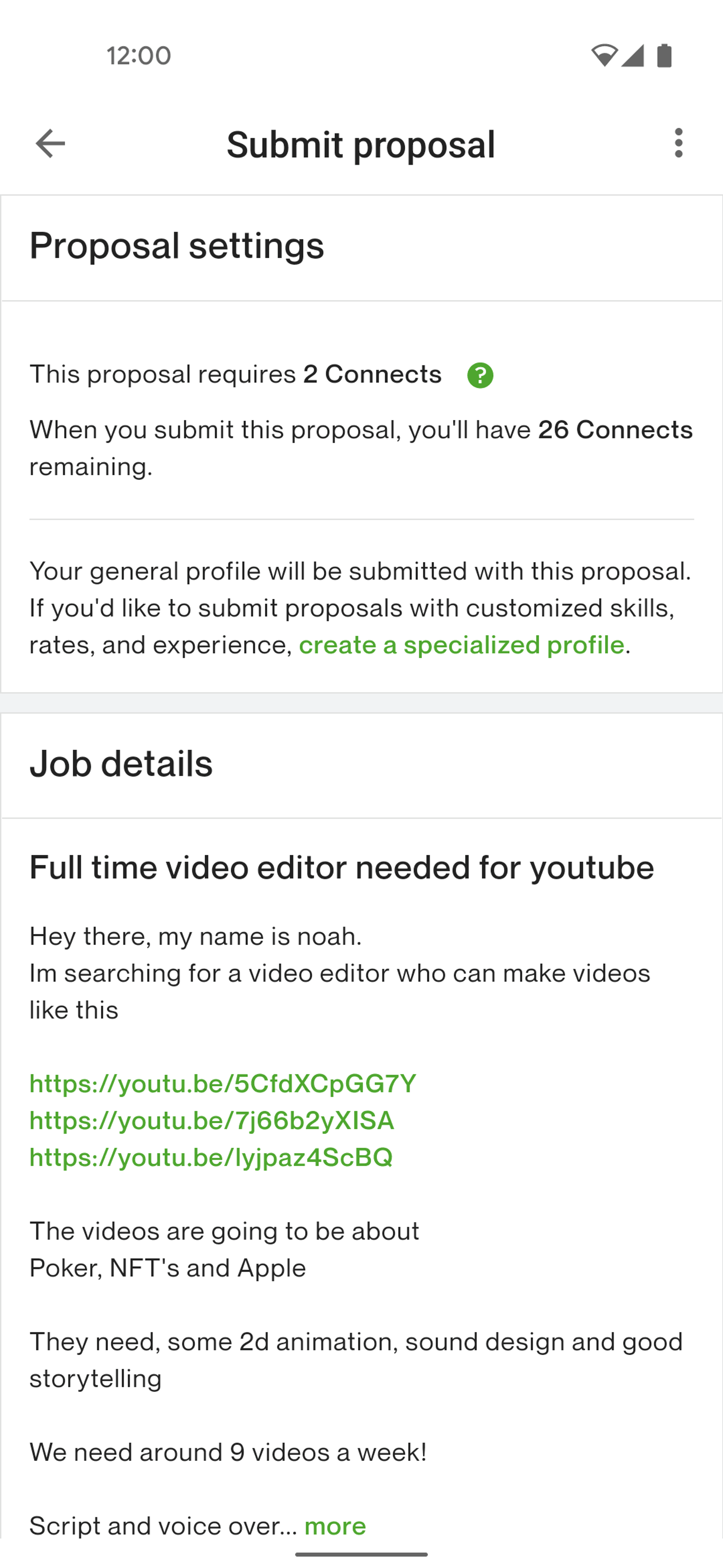 Upwork Android Business interface screenshot 19