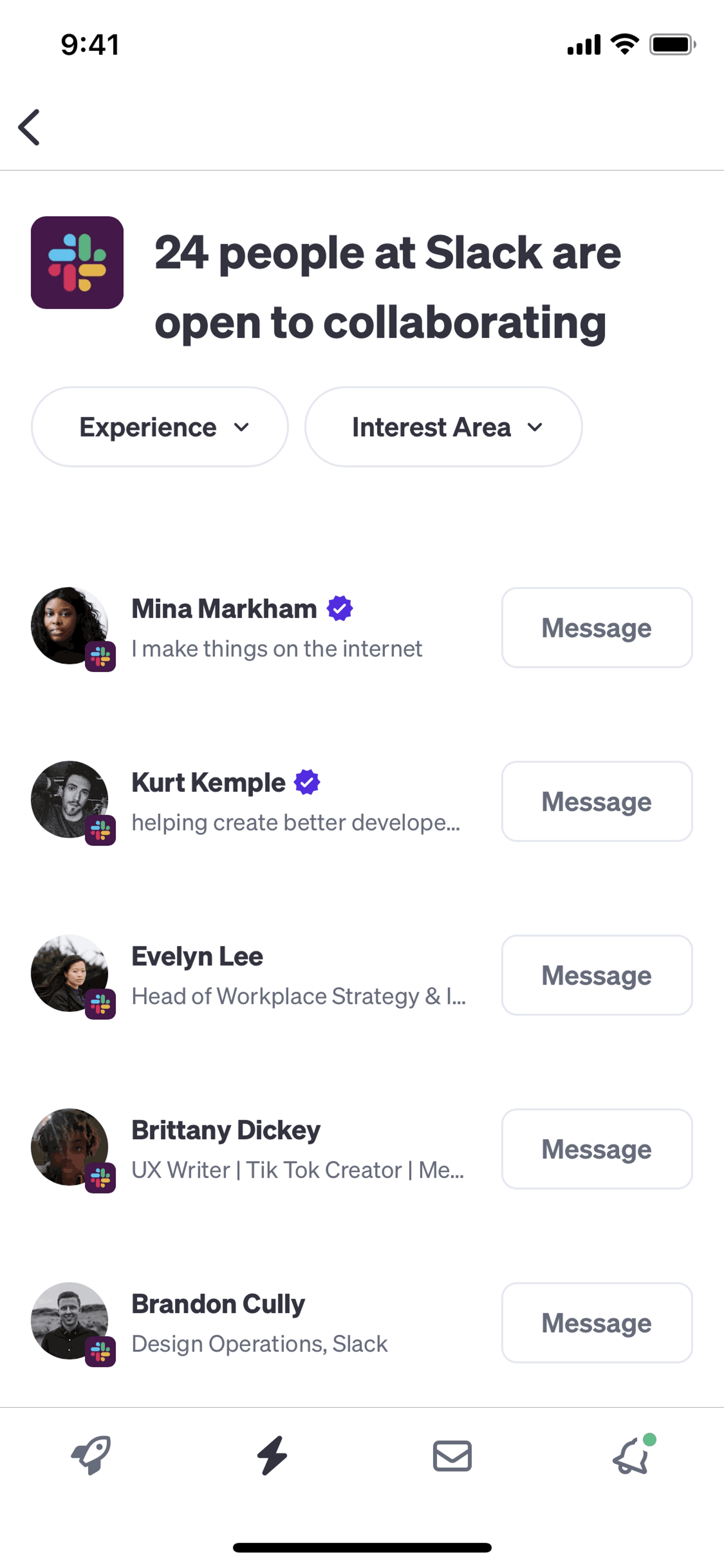 Polywork iOS Social Networking interface screenshot 8