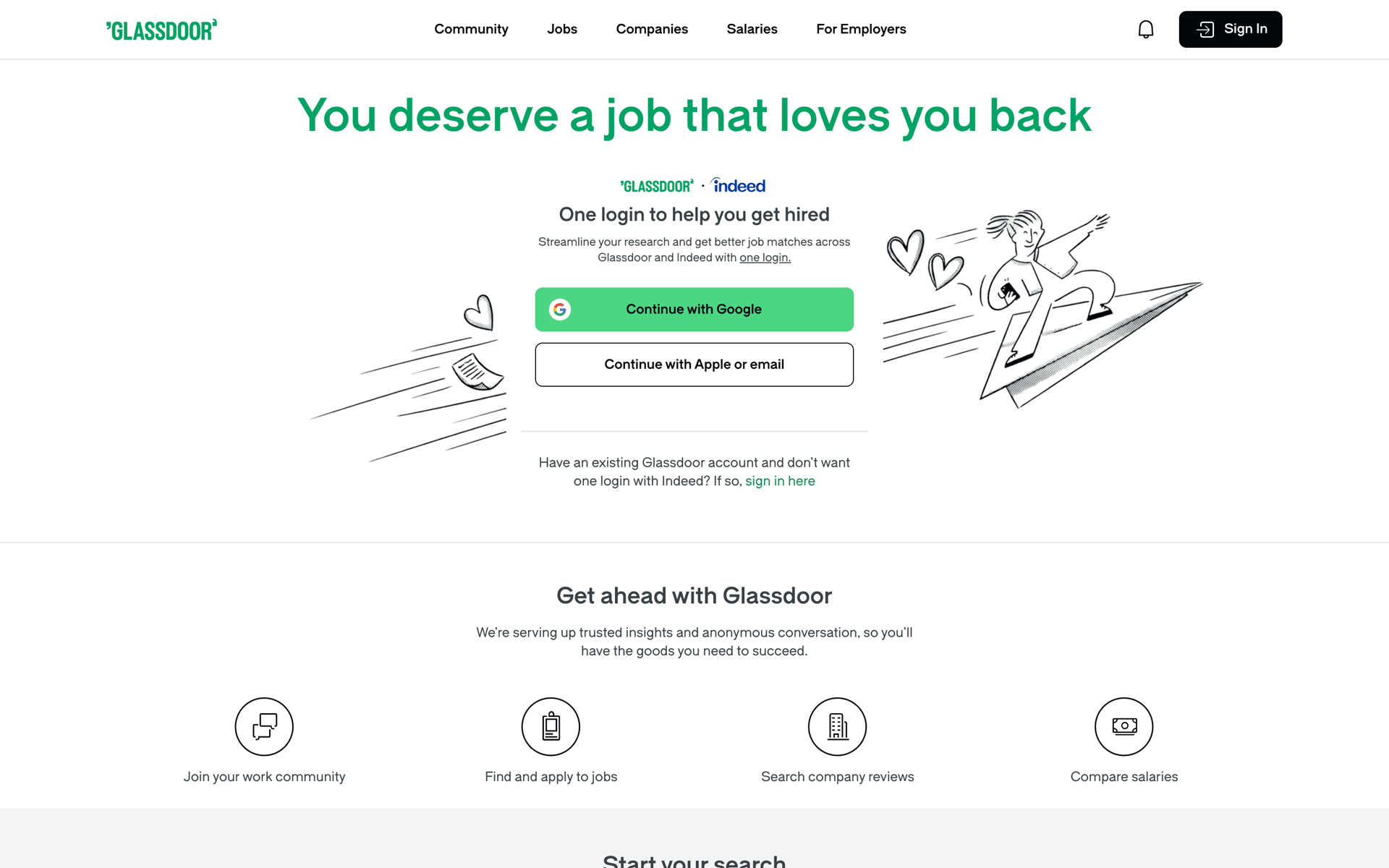 Glassdoor Web Business interface screenshot 1
