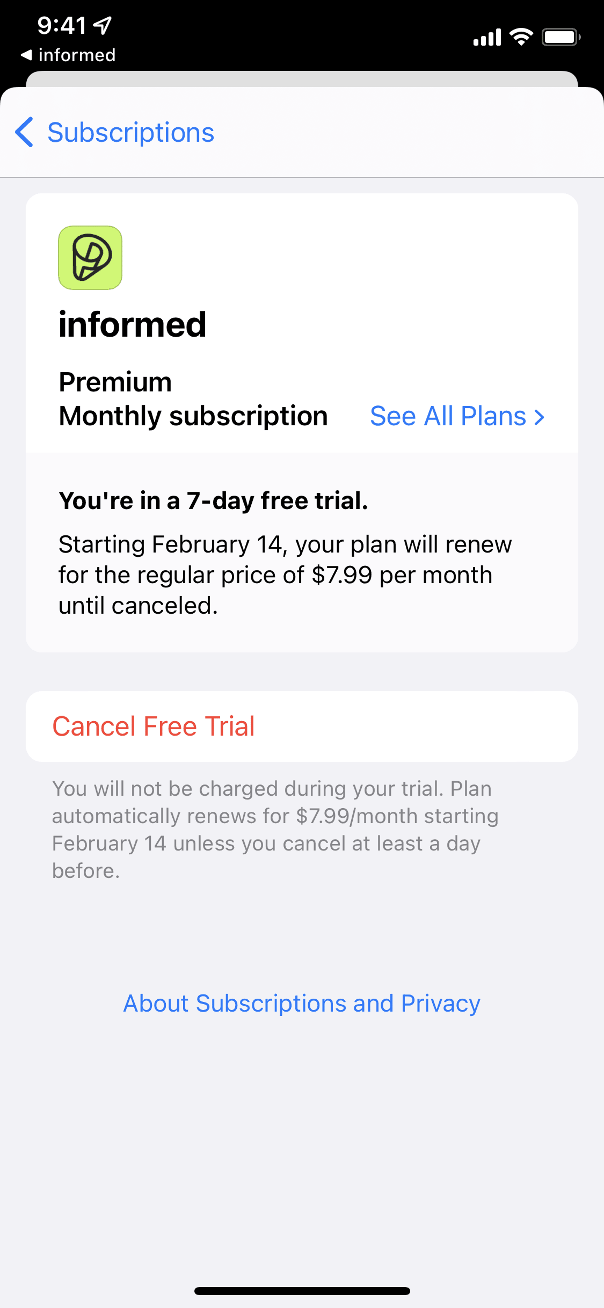 informed News iOS News interface screenshot 5