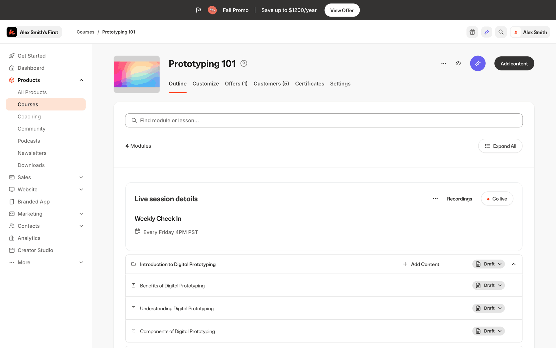 Kajabi Web Business interface screenshot 12