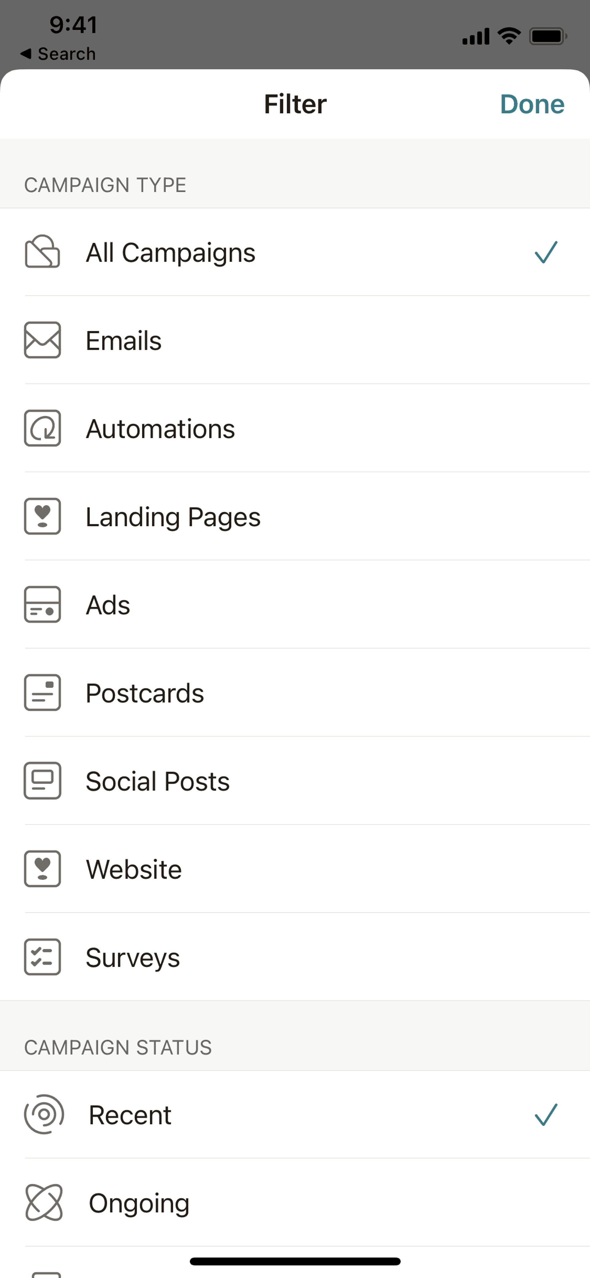 Mailchimp iOS Business interface screenshot 17