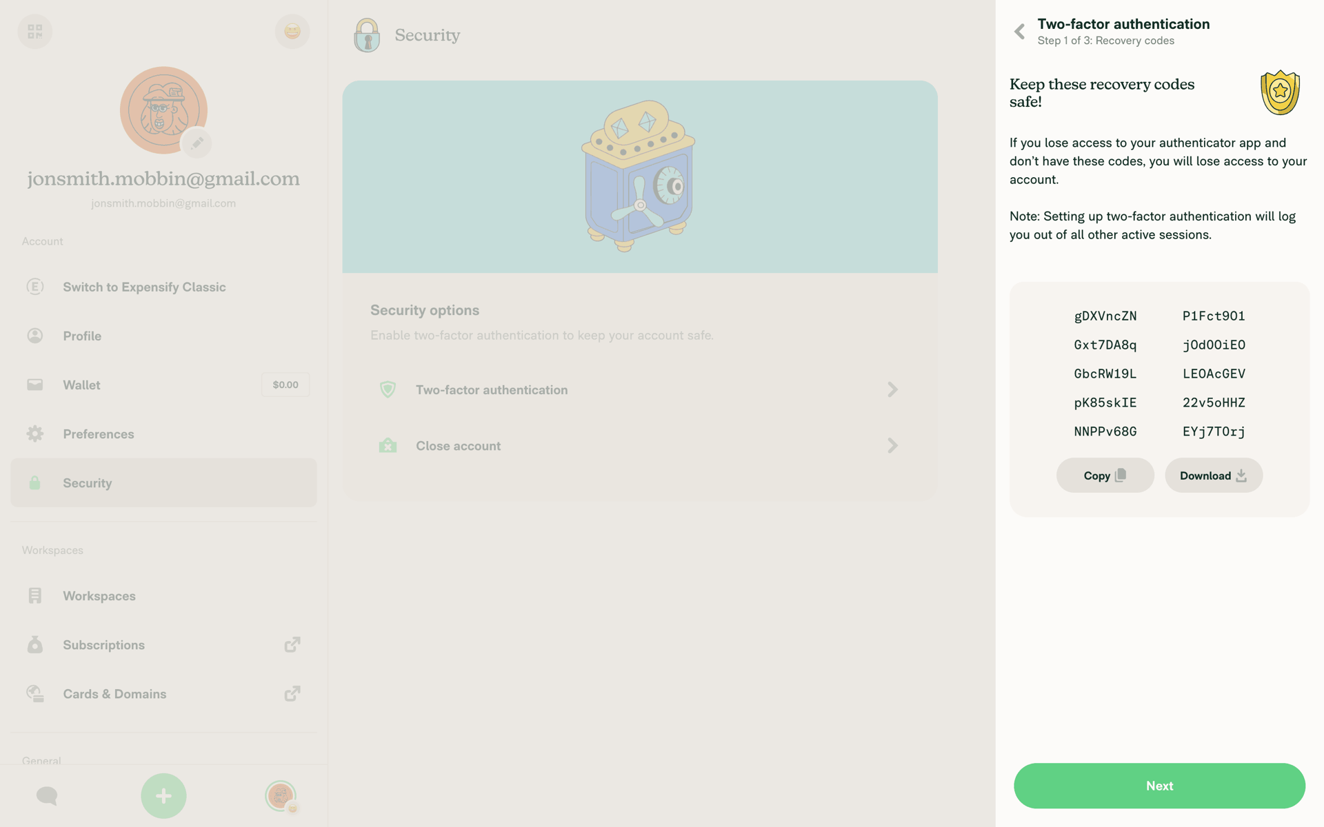 Expensify Web Finance interface screenshot 11