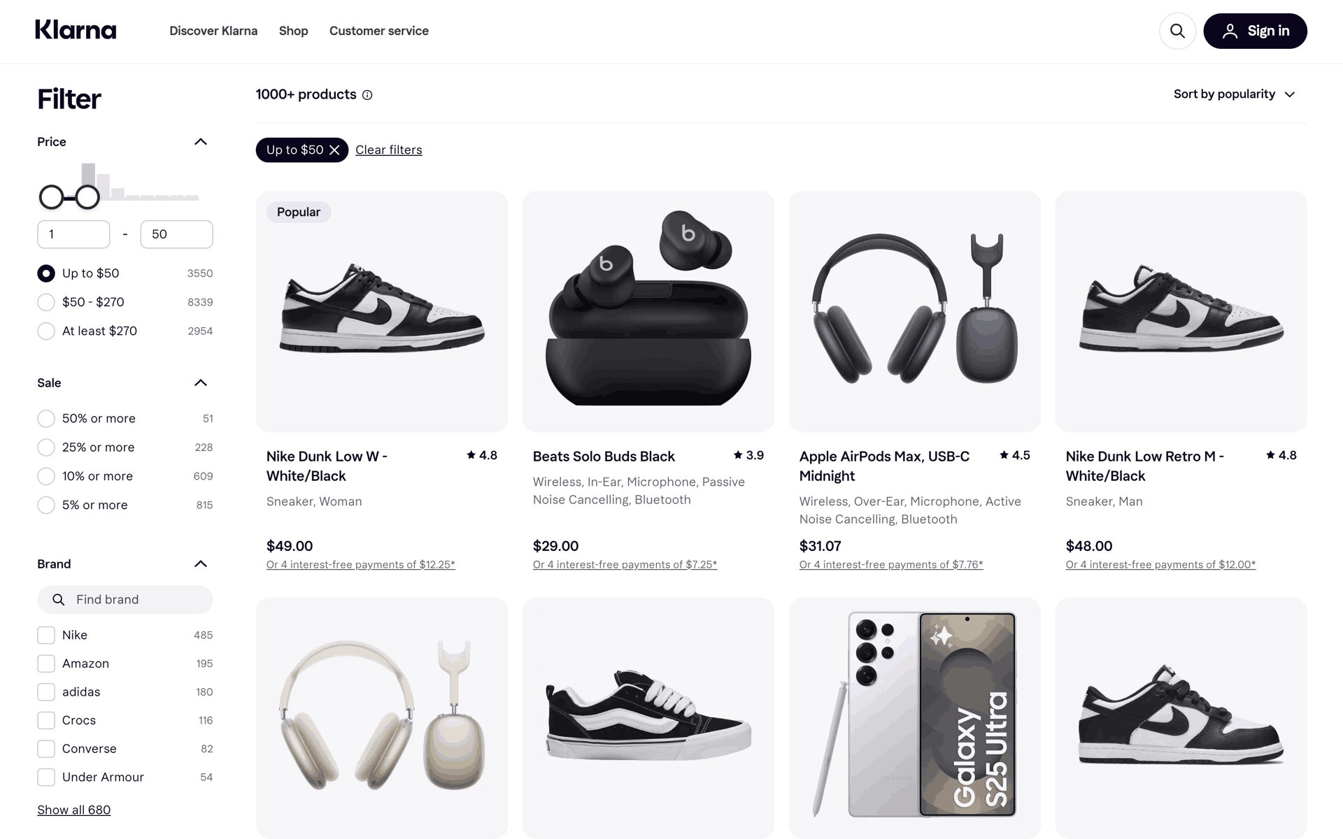 Klarna Web Finance interface screenshot 5