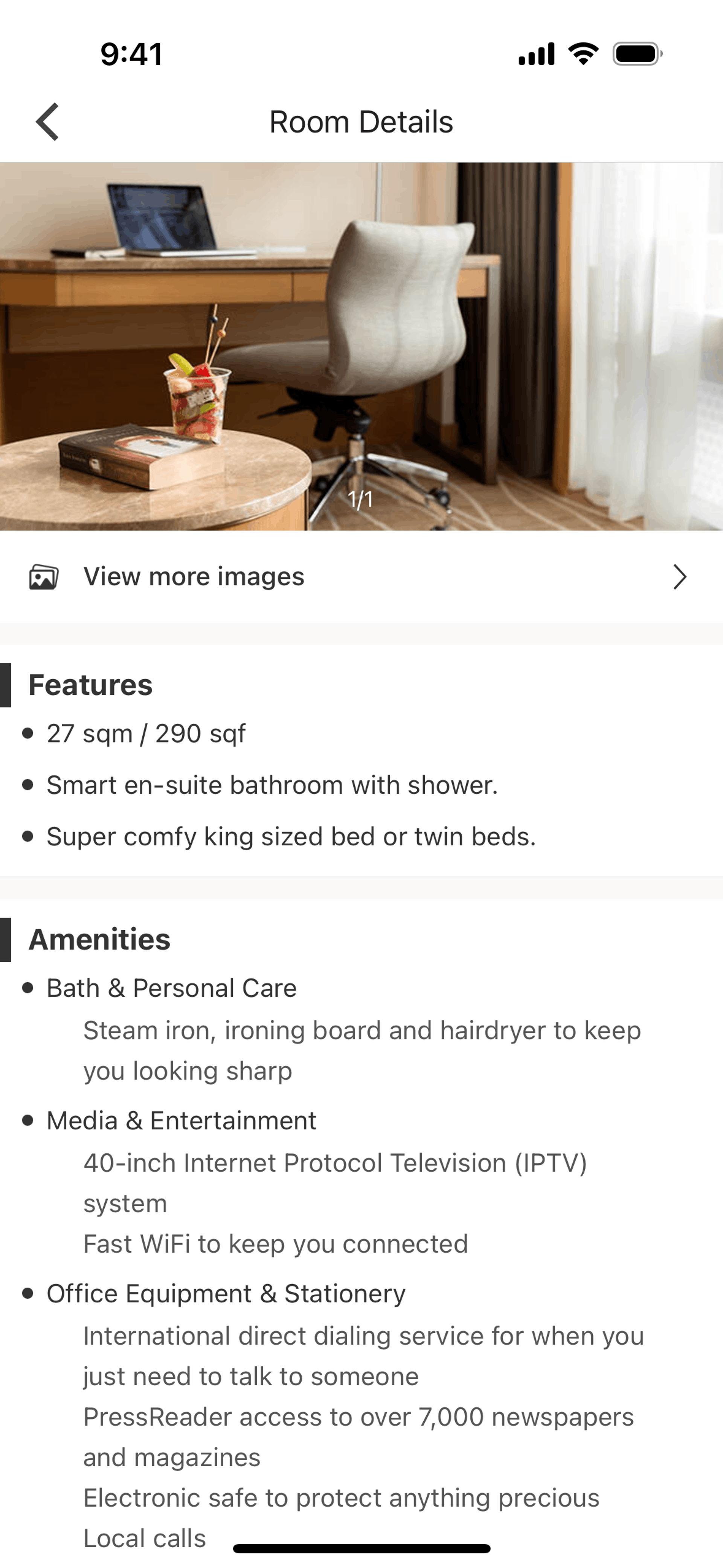 Room details on Shangri-La Circle (ios) screen 2