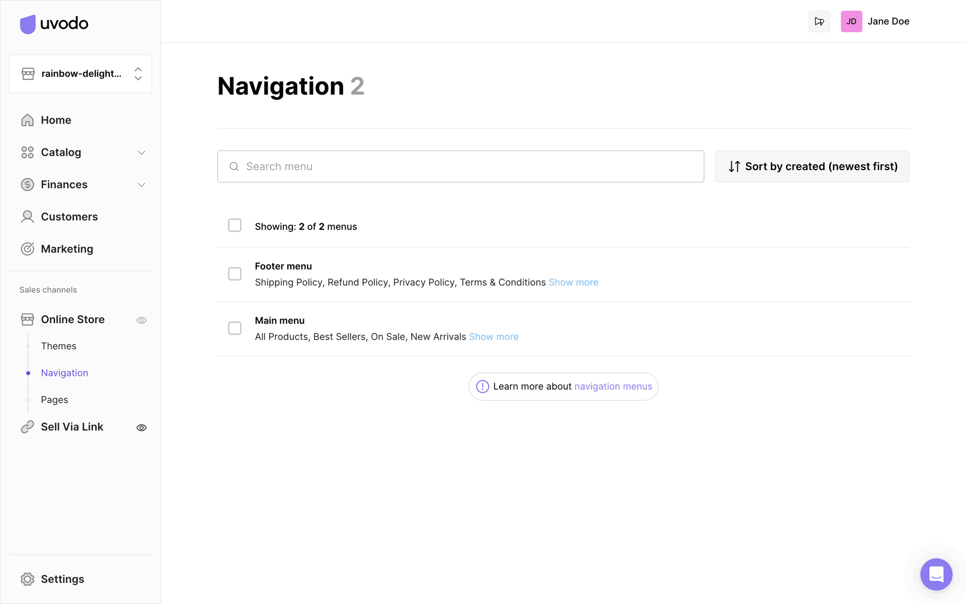 Uvodo Web Business interface screenshot 21