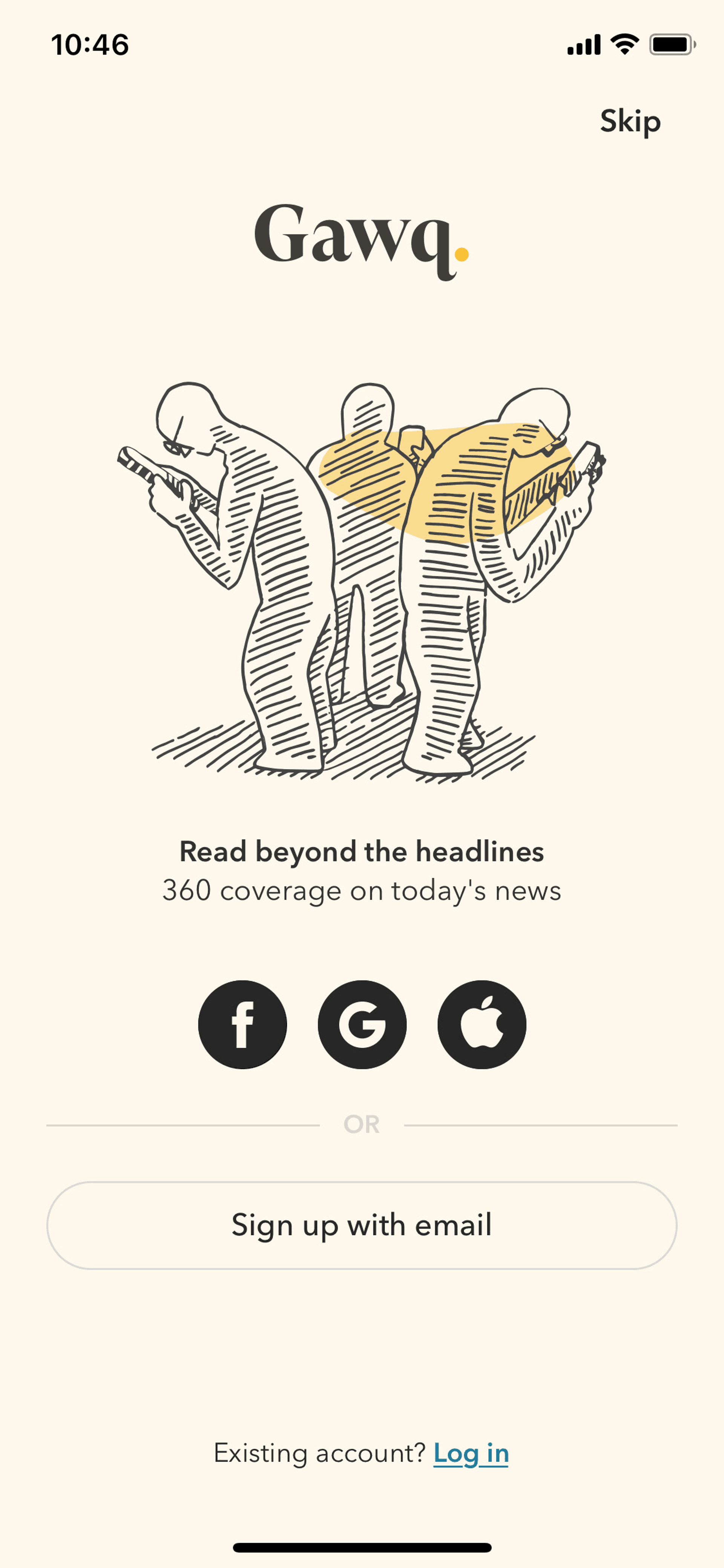 Gawq iOS News interface screenshot 2