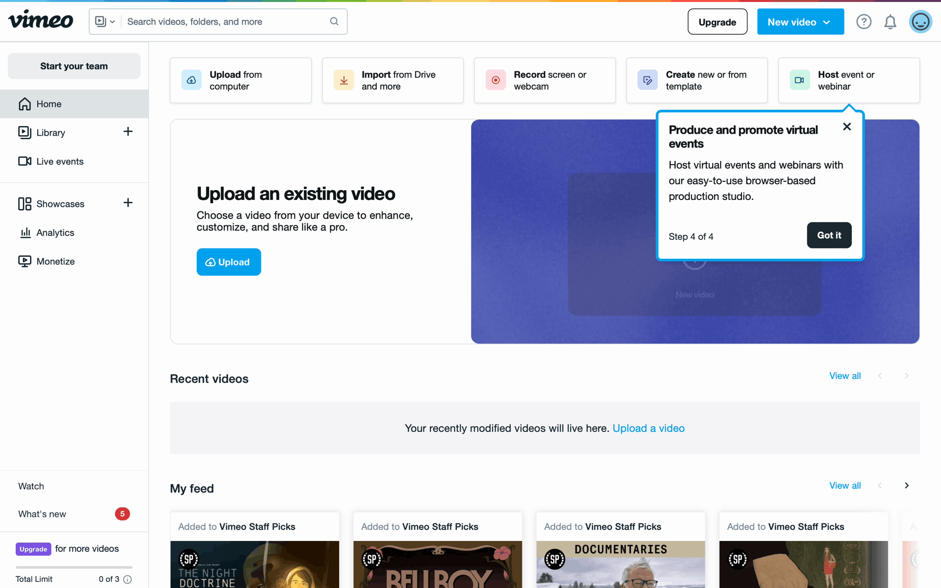 Vimeo Web Photo & Video interface screenshot 10