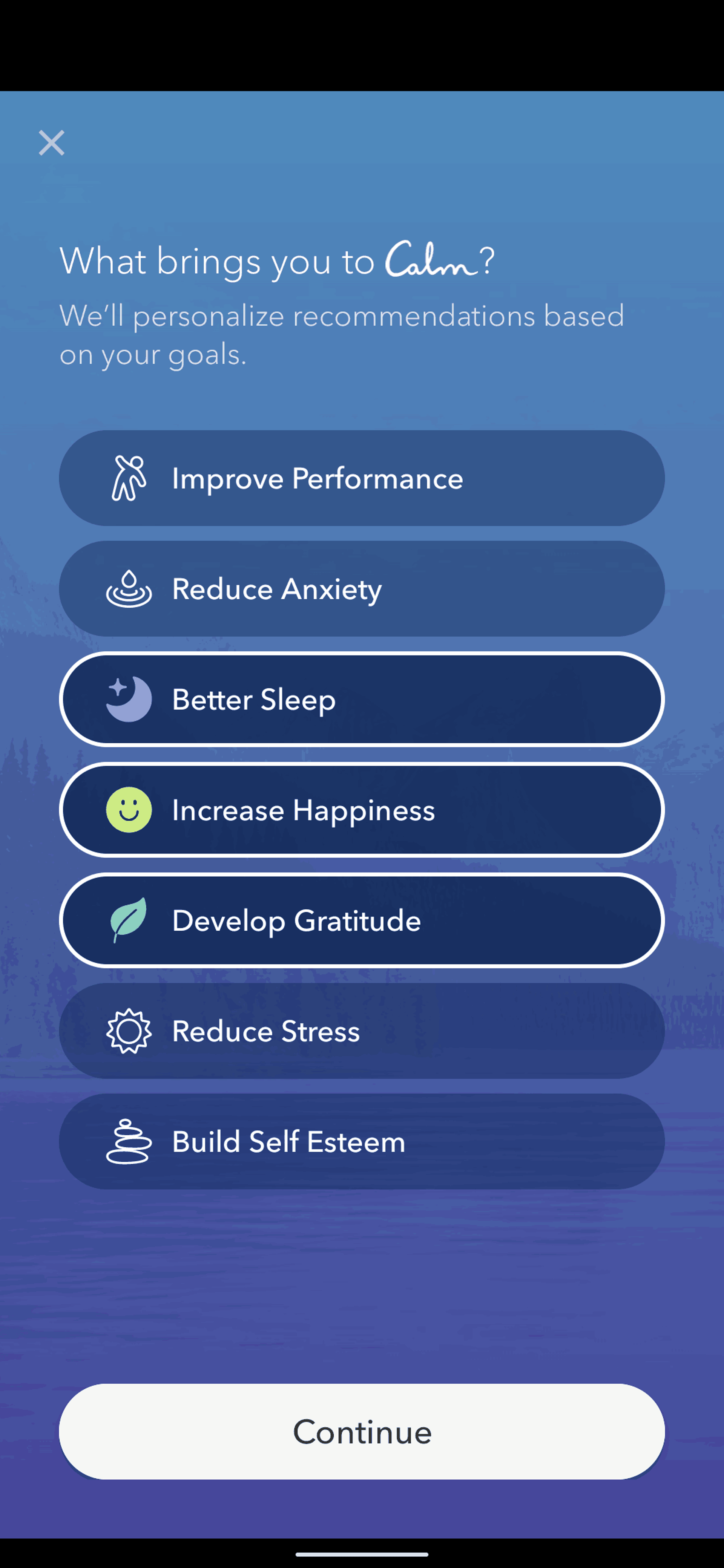 Calm Android Health & Fitness interface screenshot 3