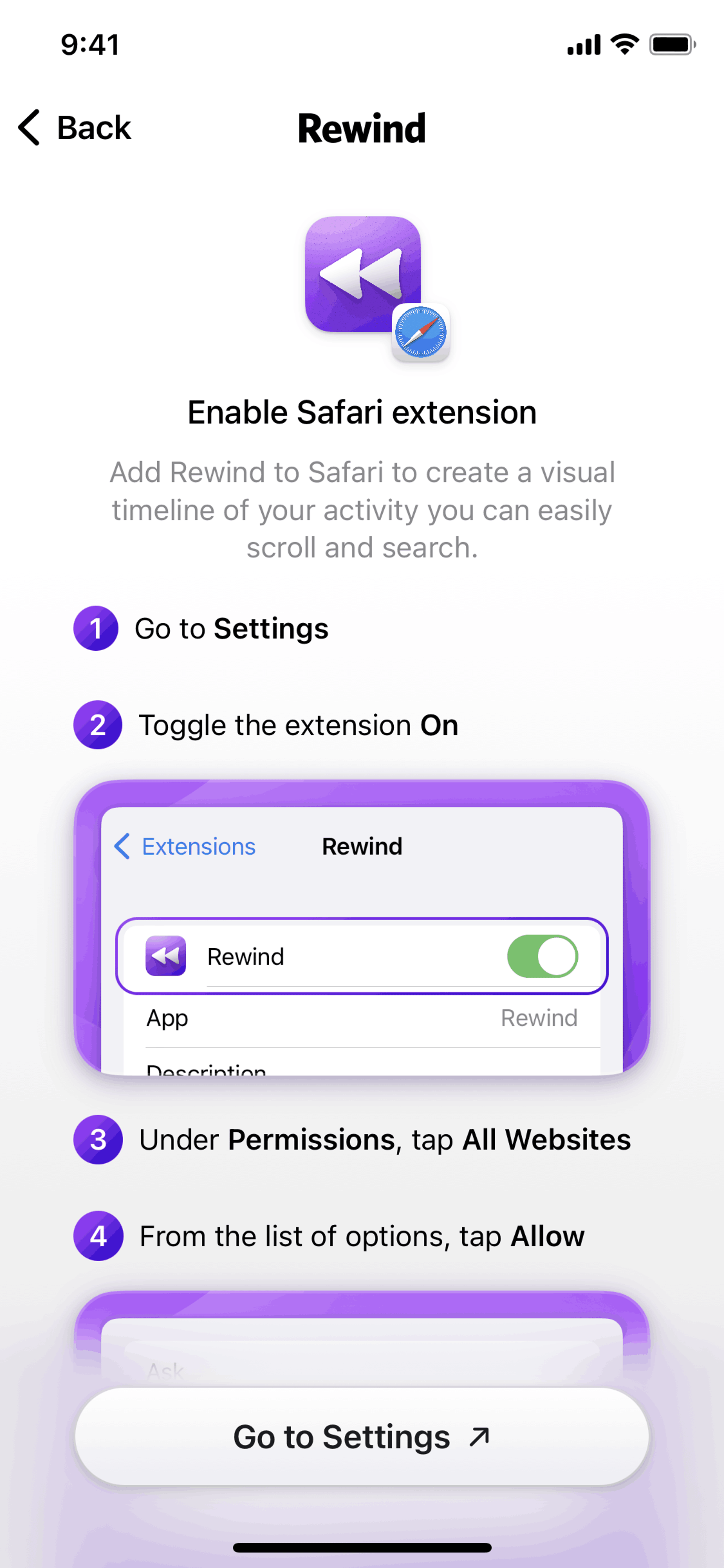 Rewind iOS AI interface screenshot 16