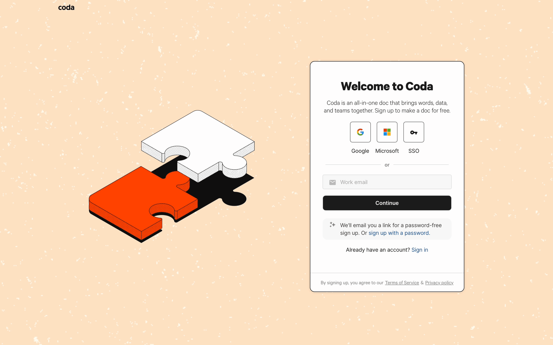 Coda Web Productivity interface screenshot 6