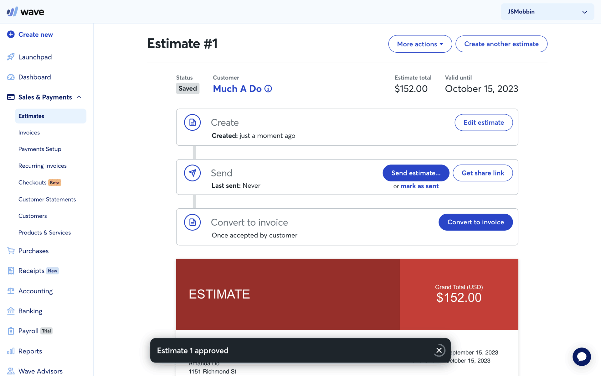 Wave Web Business interface screenshot 16
