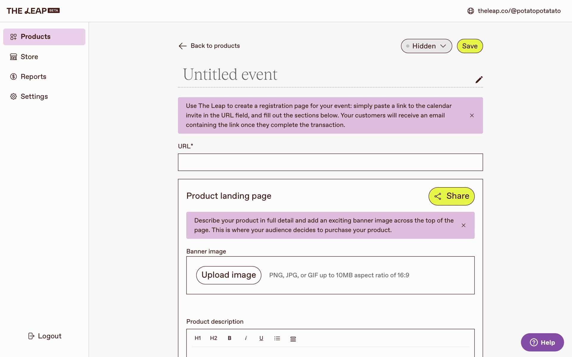 The Leap Web Business interface screenshot 12