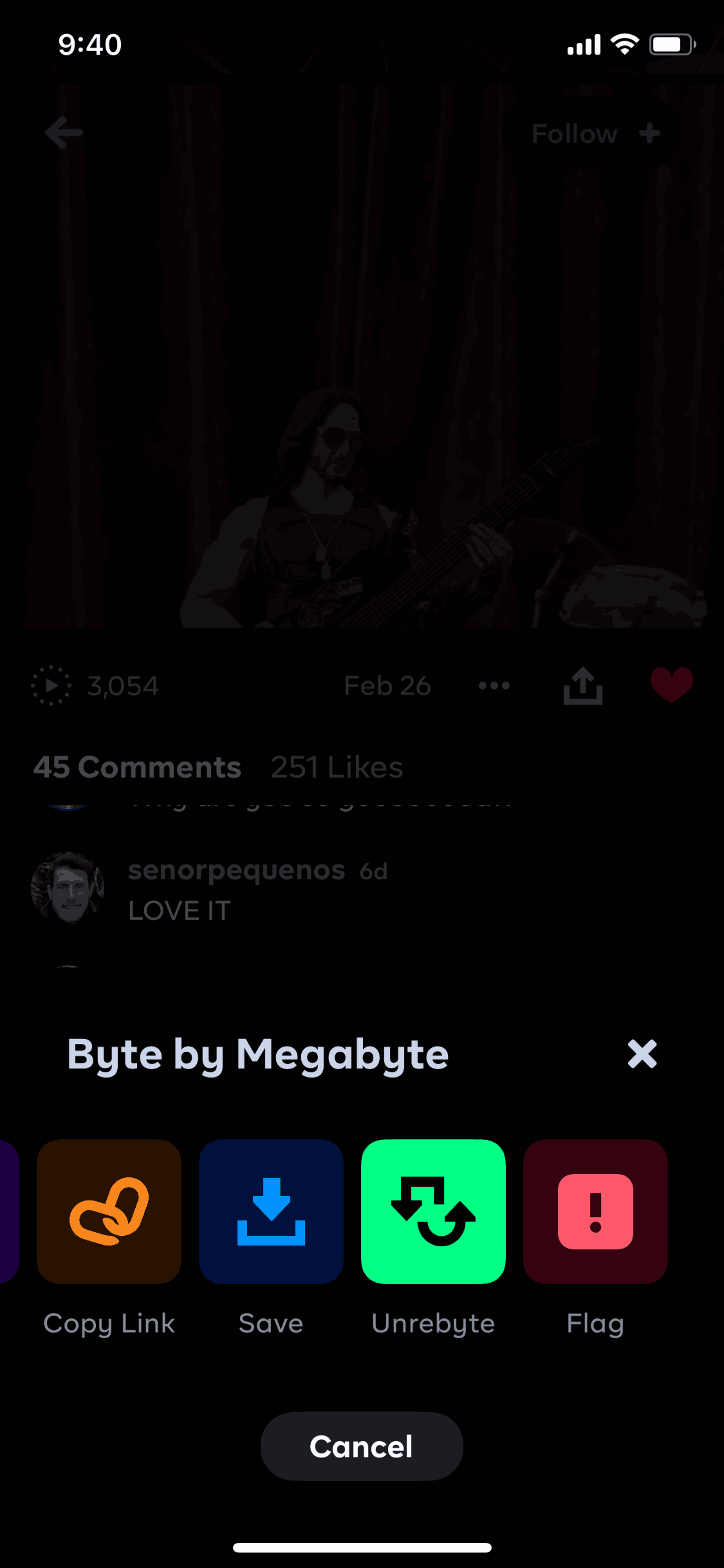 Byte iOS Social Networking interface screenshot 11