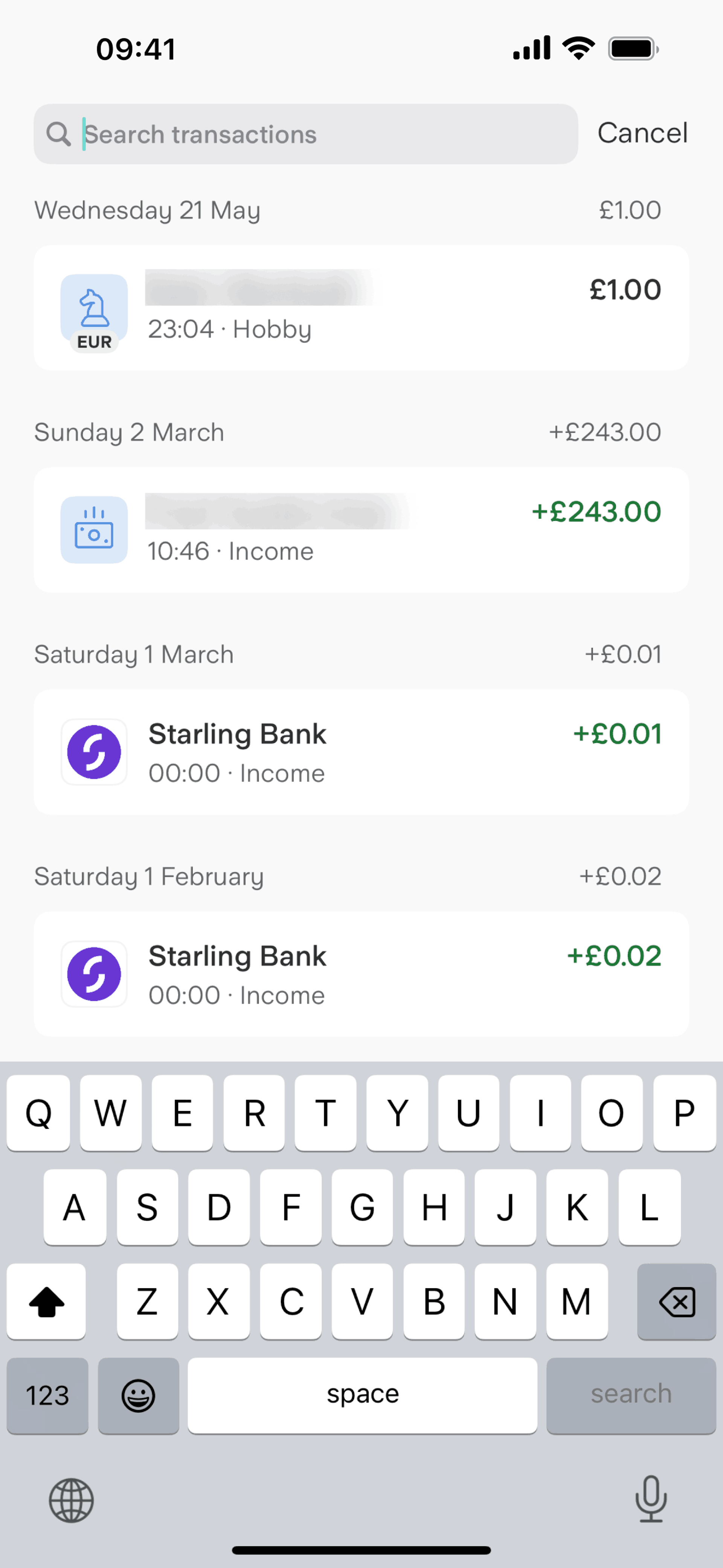 Starling Bank iOS Finance interface screenshot 7