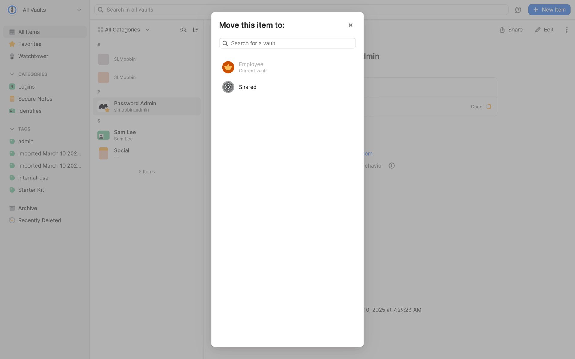 1Password Web Productivity interface screenshot 12