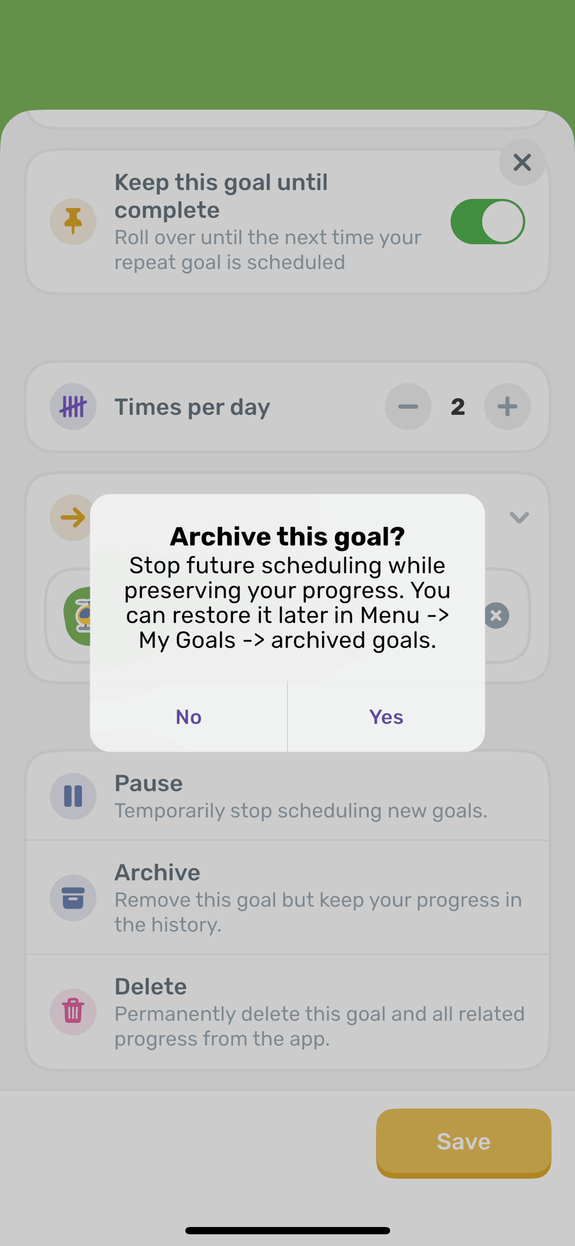 Finch iOS Health & Fitness interface screenshot 5
