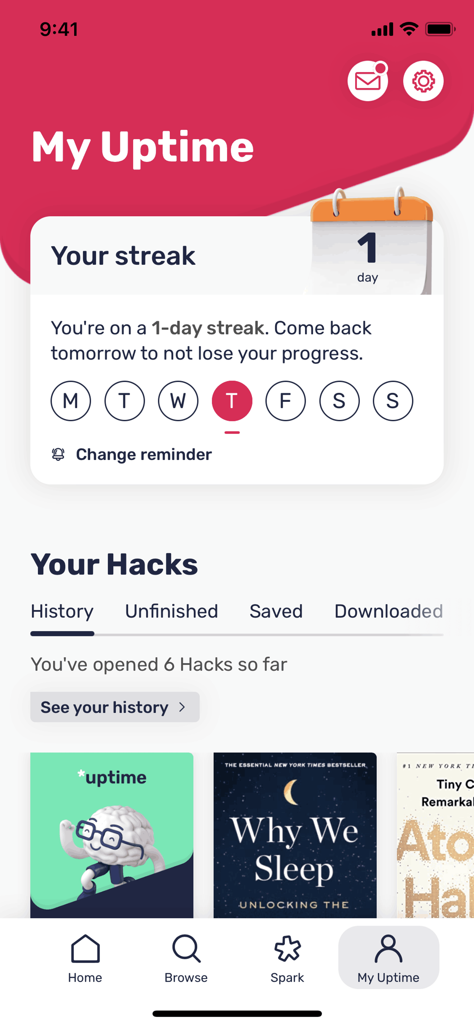 Uptime iOS Education interface screenshot 4