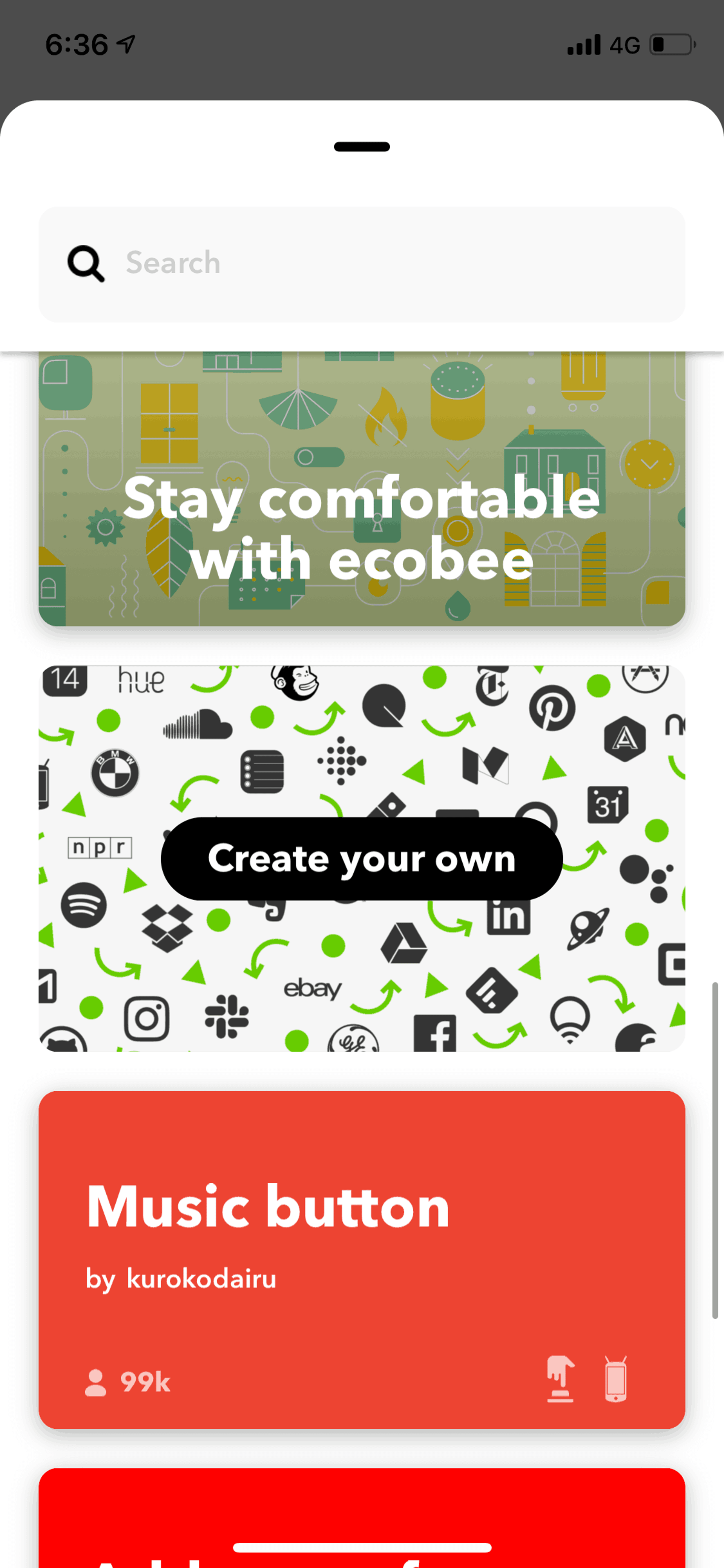 IFTTT iOS Productivity interface screenshot 14