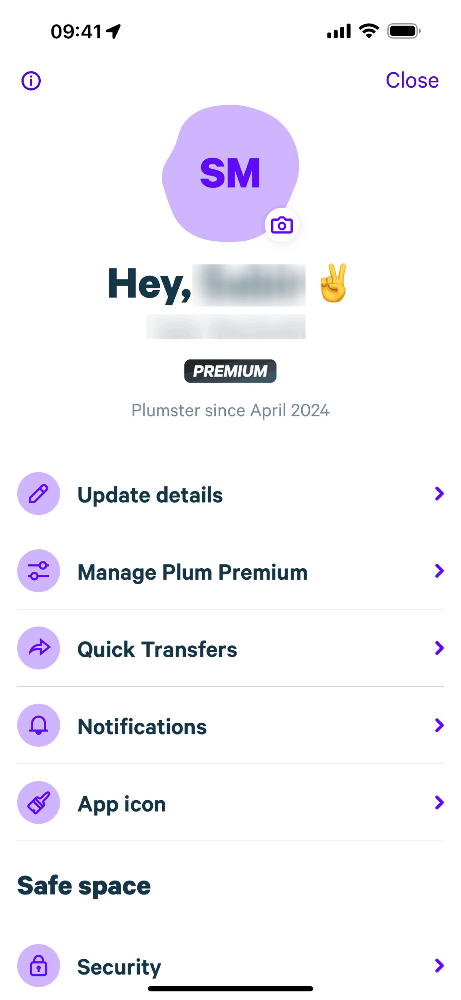 Plum iOS Finance interface screenshot 2