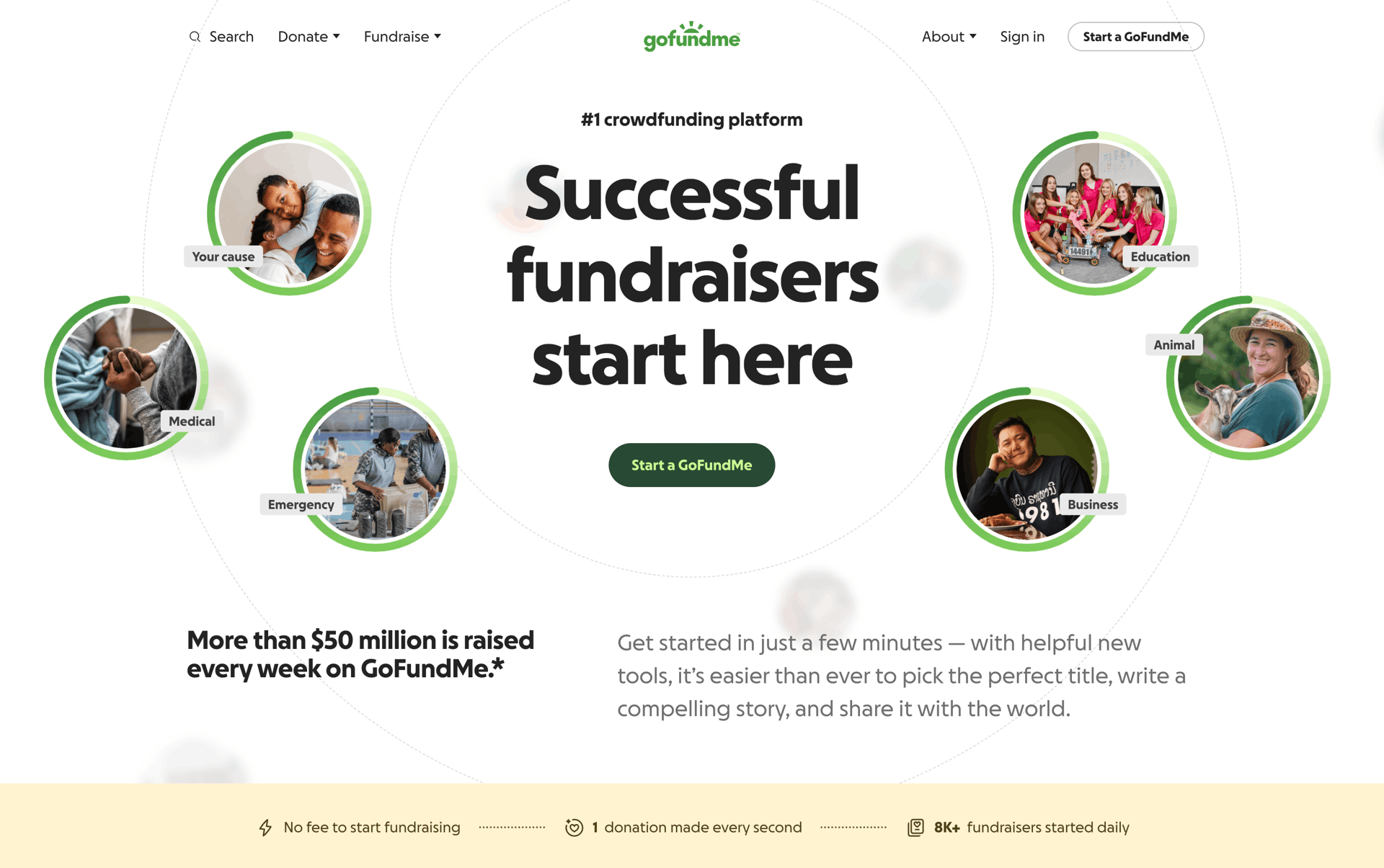 GoFundMe Web Finance interface screenshot 1