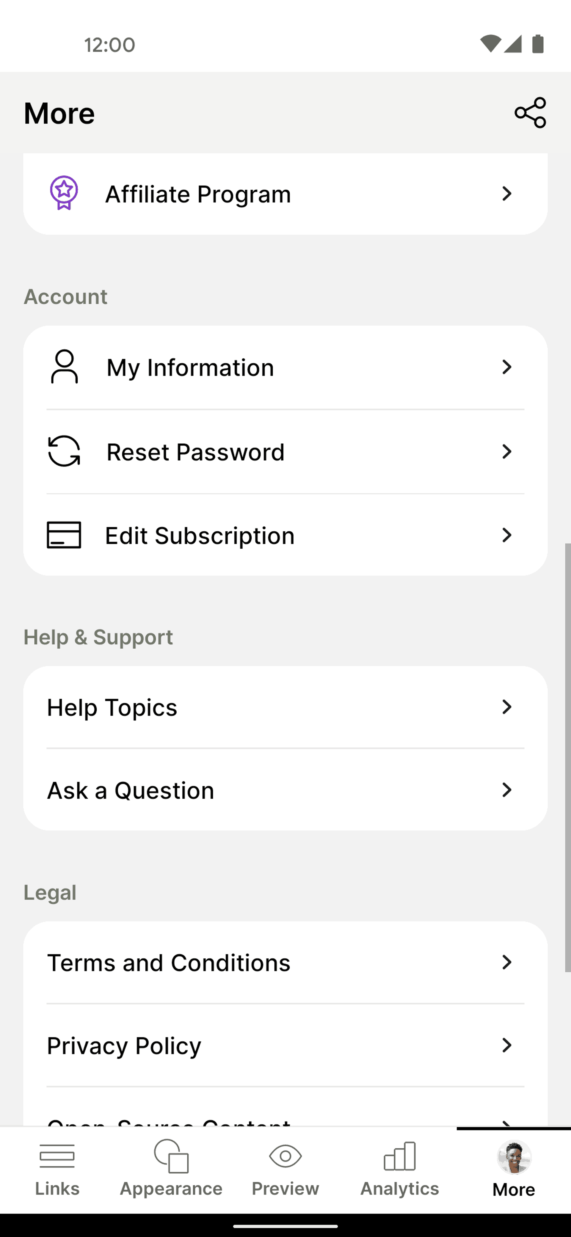 Linktree Android Social Networking interface screenshot 15