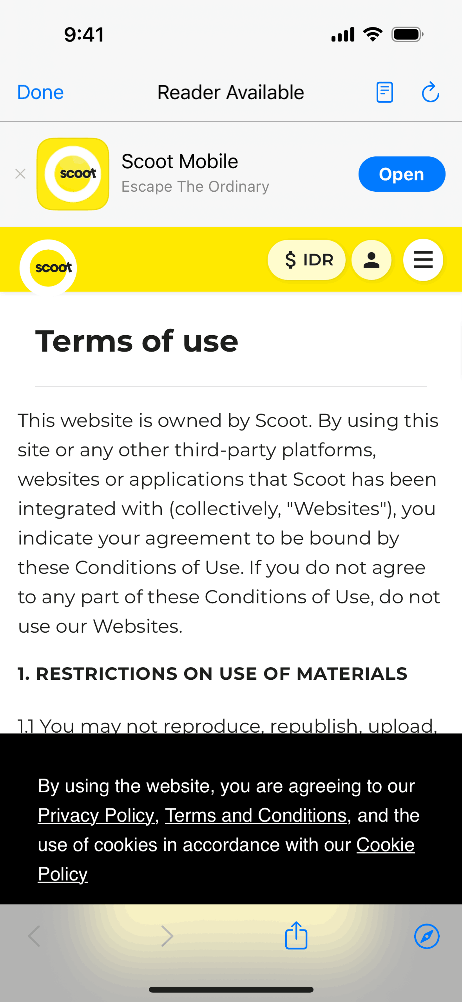 Scoot iOS Travel & Transportation interface screenshot 14