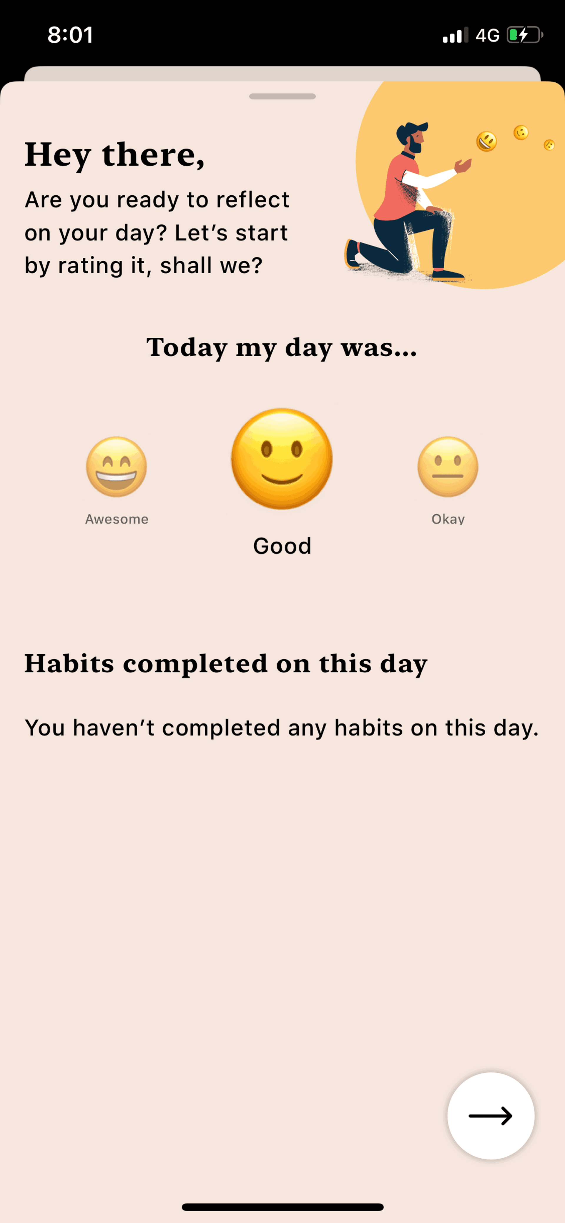 Tangerine iOS Health & Fitness interface screenshot 9