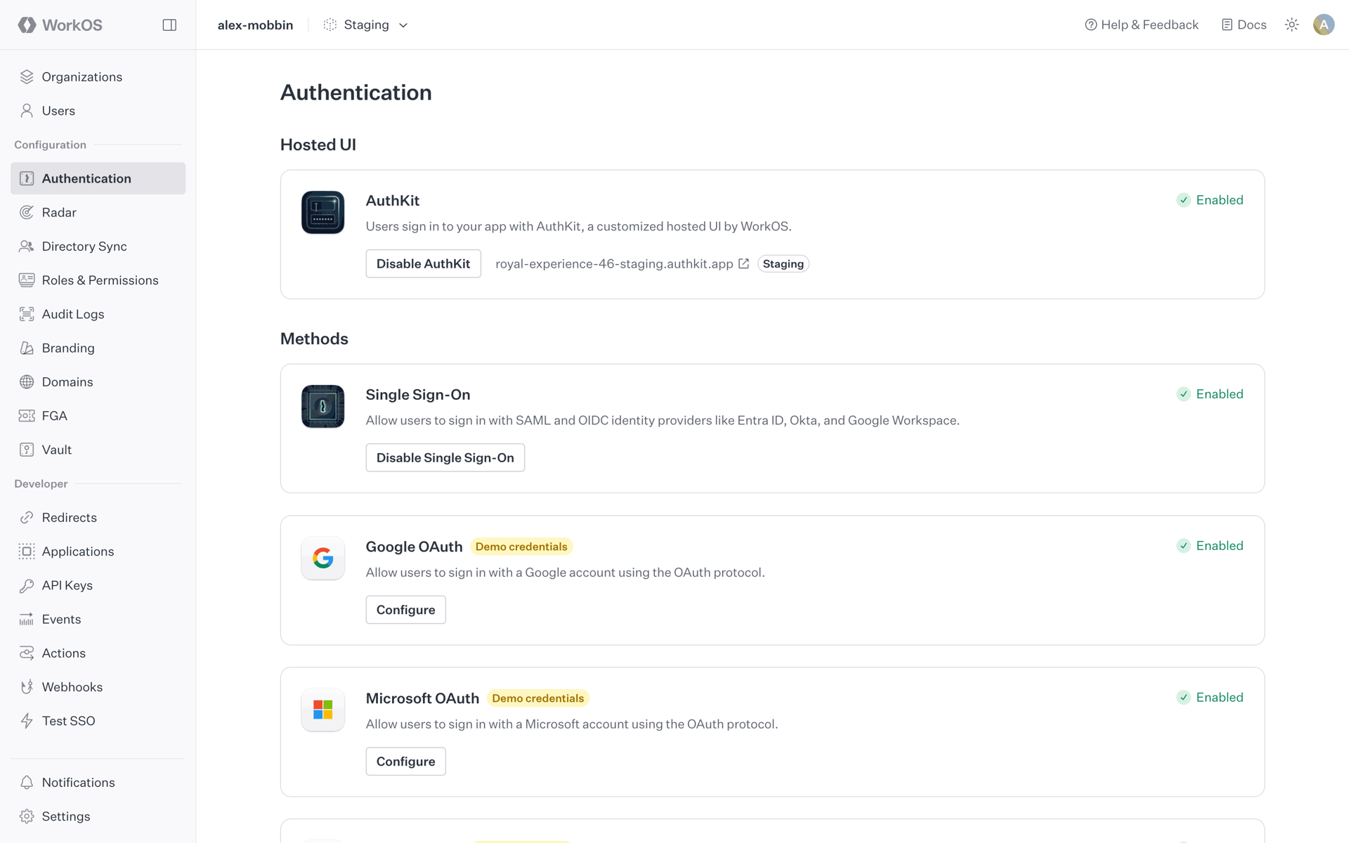WorkOS Web Developer Tools interface screenshot 6