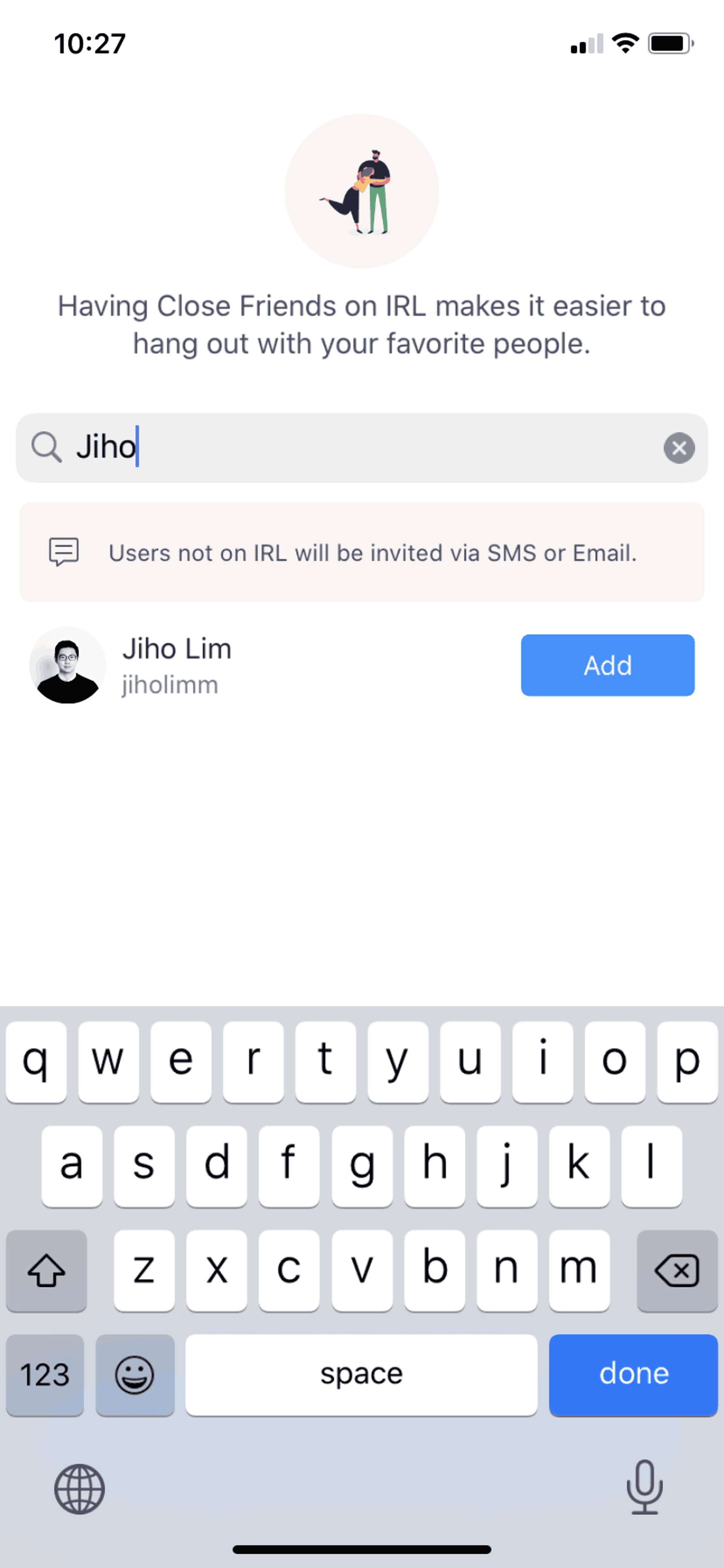 IRL iOS Social Networking interface screenshot 5