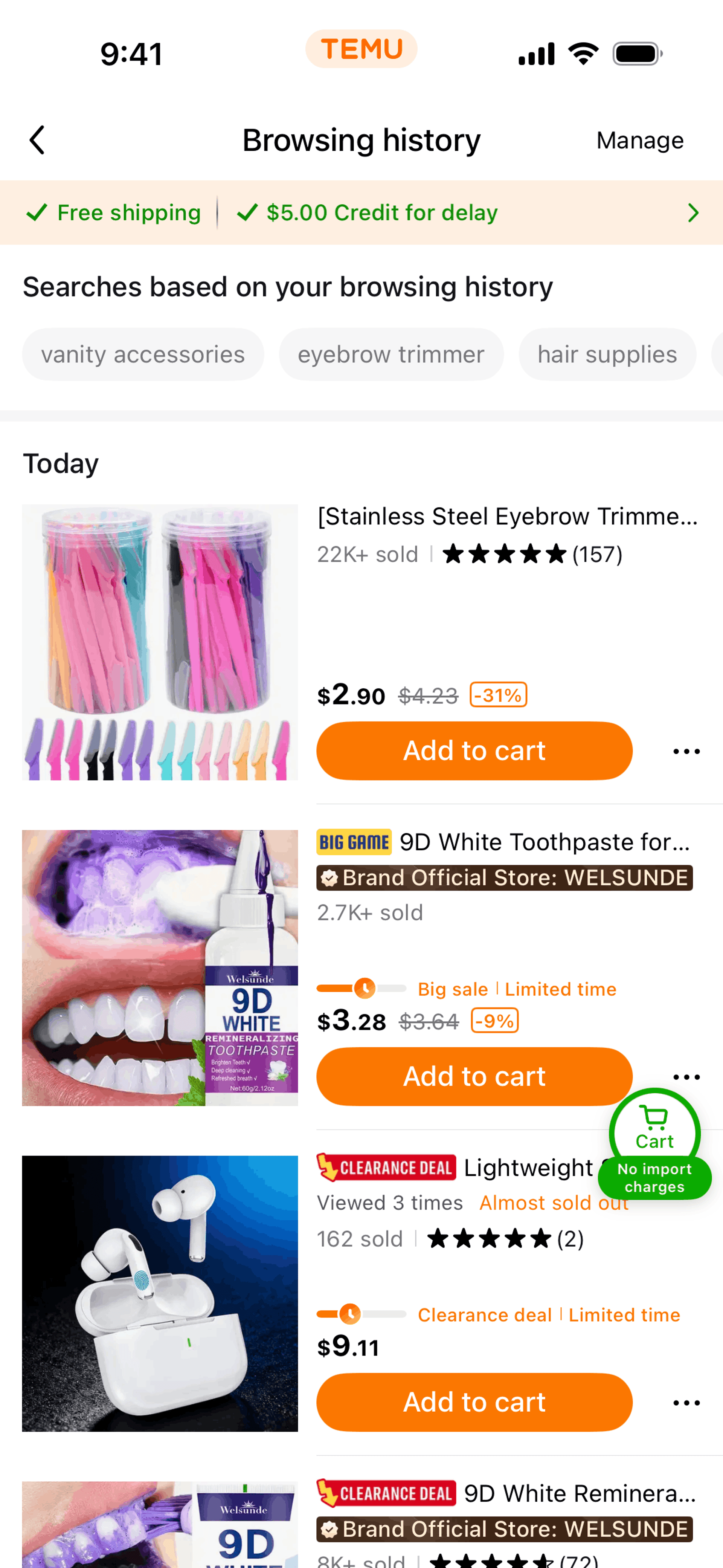 Temu iOS Shopping interface screenshot 11