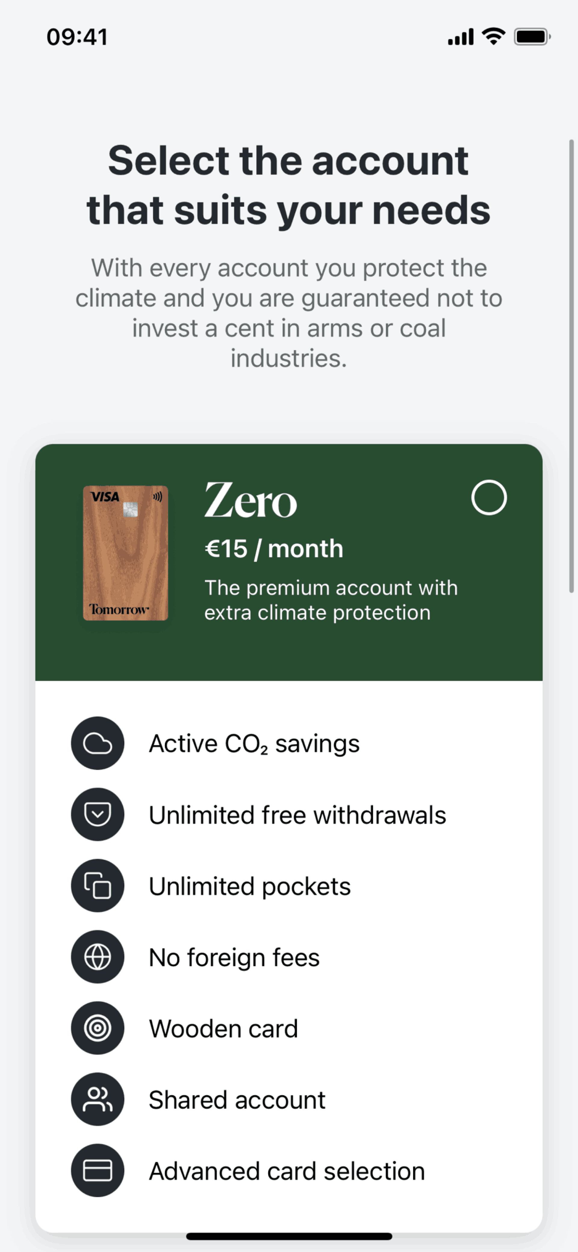 Tomorrow iOS Finance interface screenshot 4