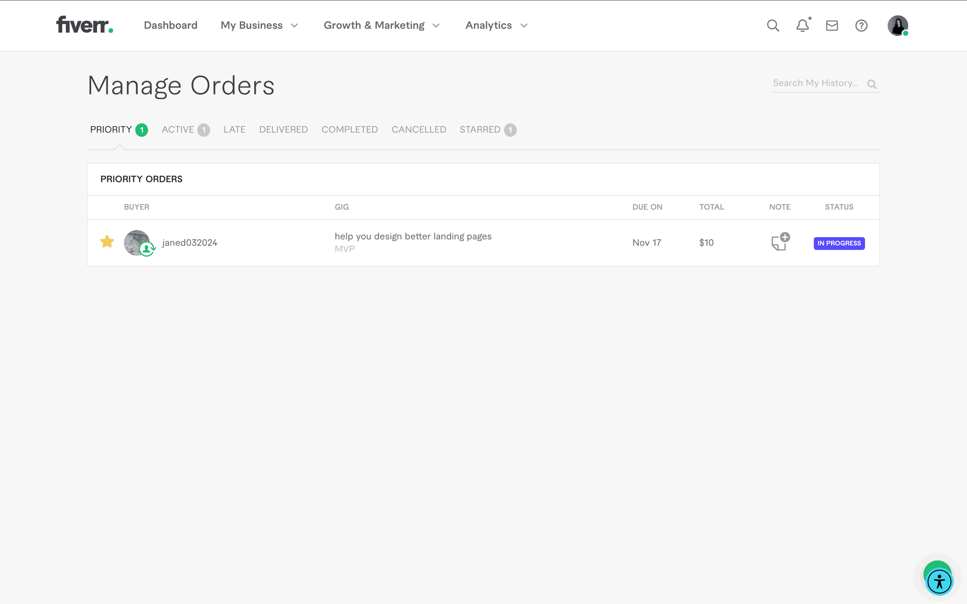 Fiverr Web Business interface screenshot 20